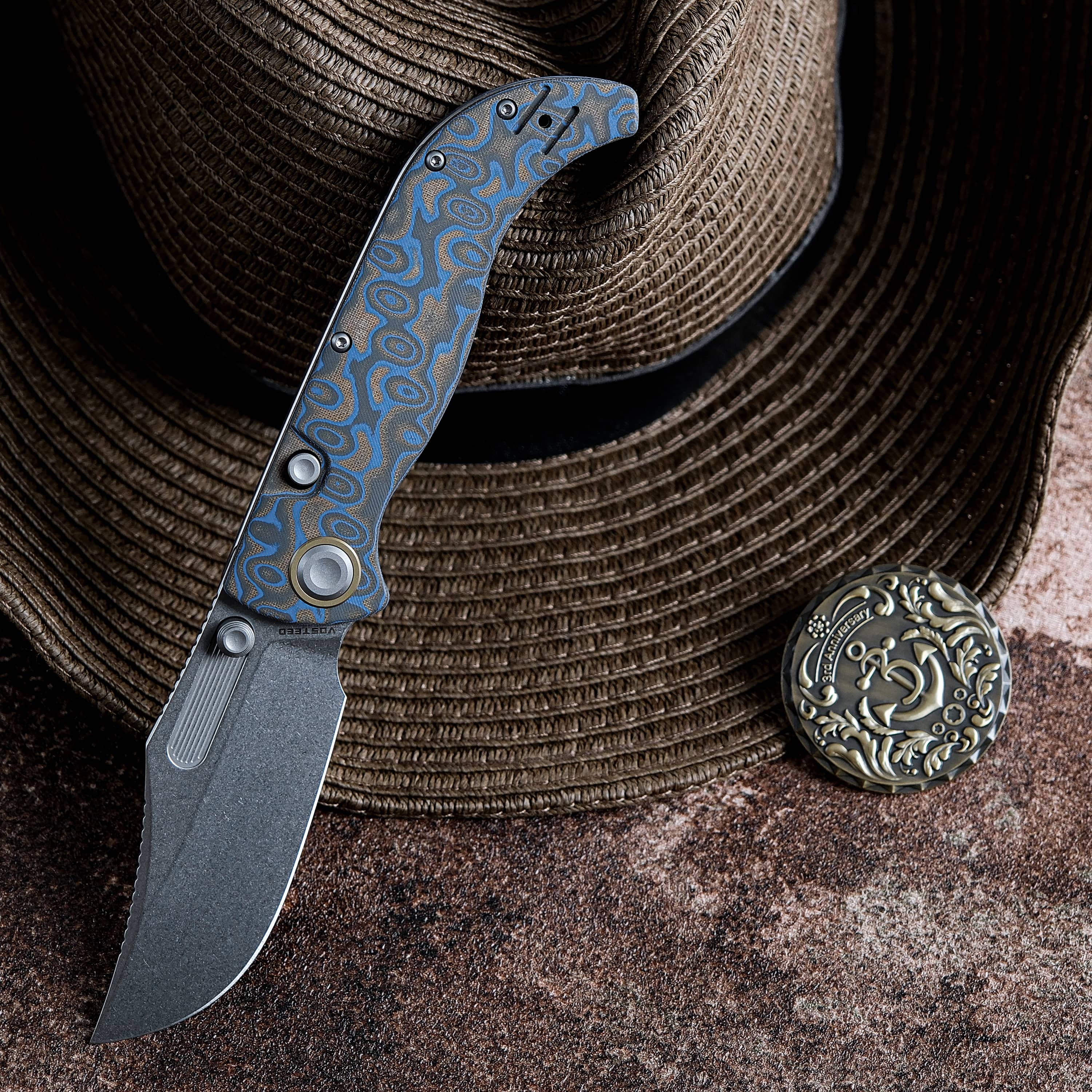 Naga- Top Liner Lock(3.47" S35VN Blade &  Ocean Micarta Handle) - A3903