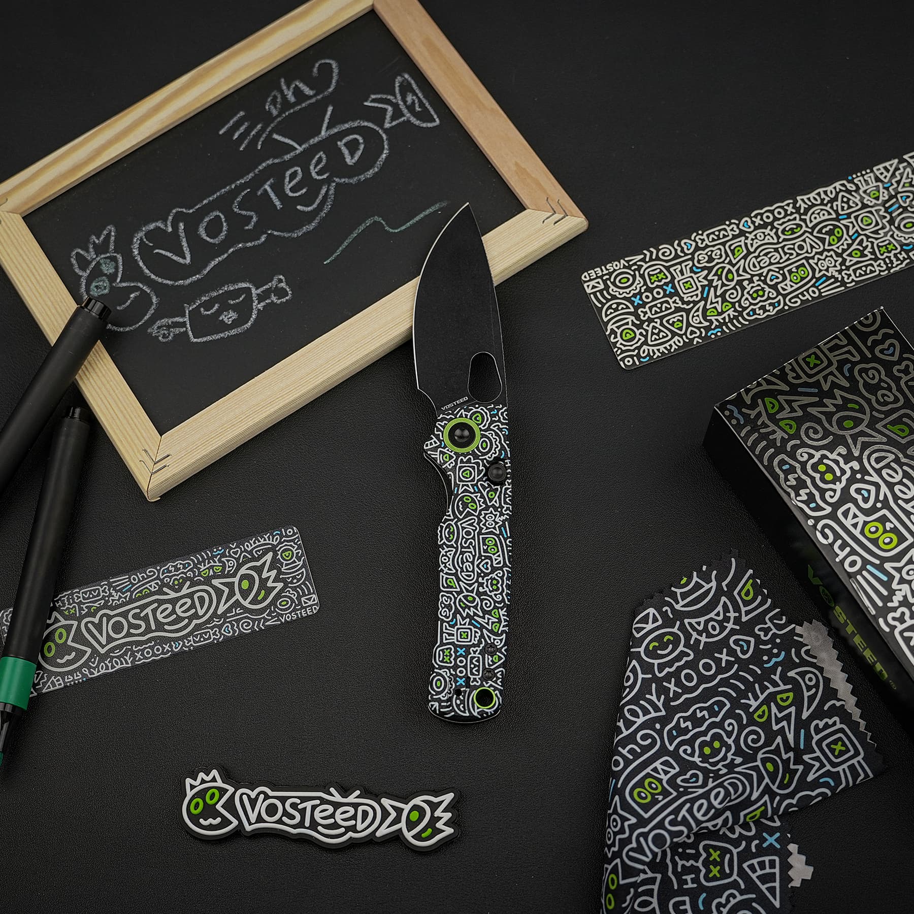 Porcupine 14C28N Pocket Knife | Doodle Monster G10 Safety Folder