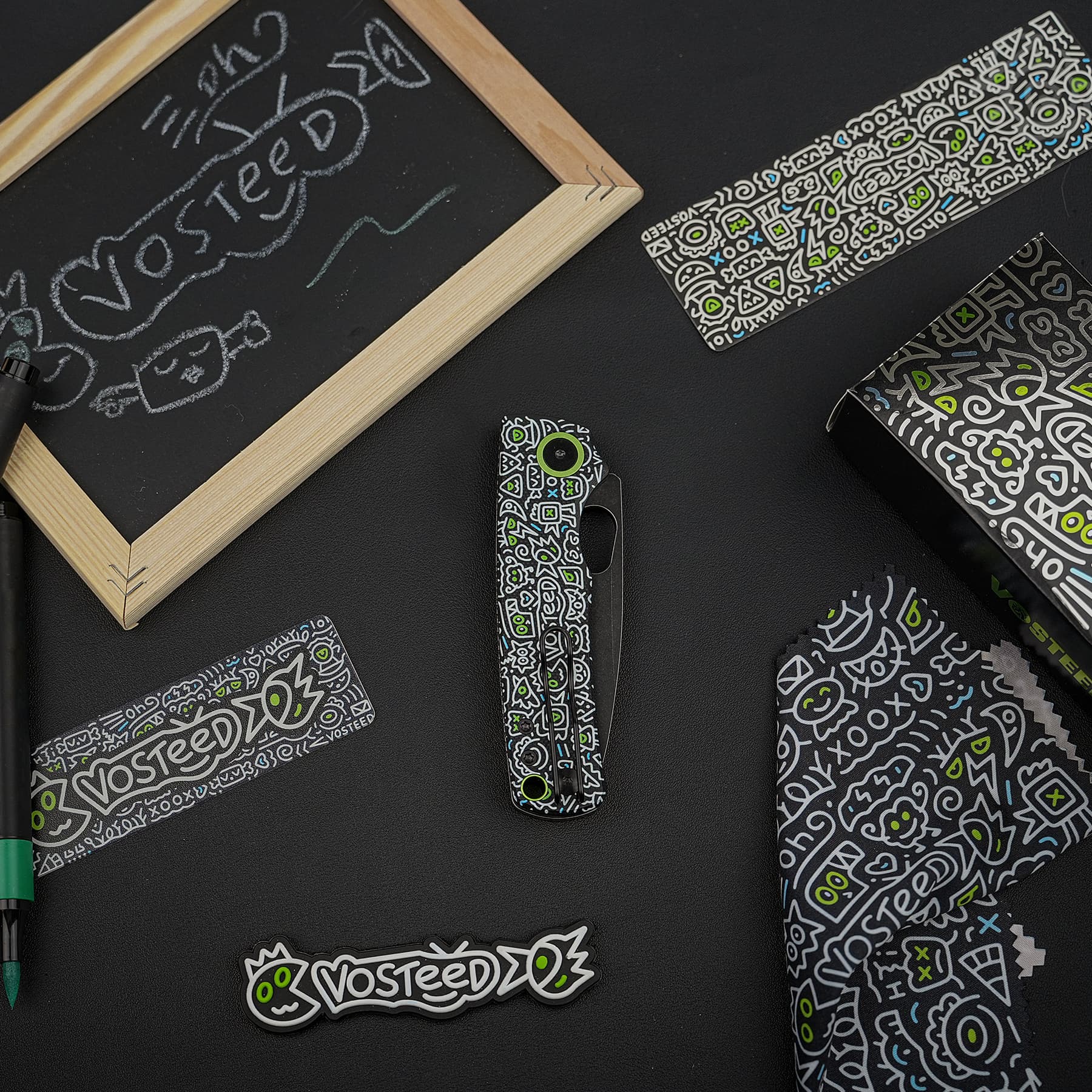 Porcupine 14C28N Pocket Knife | Doodle Monster G10 Safety Folder