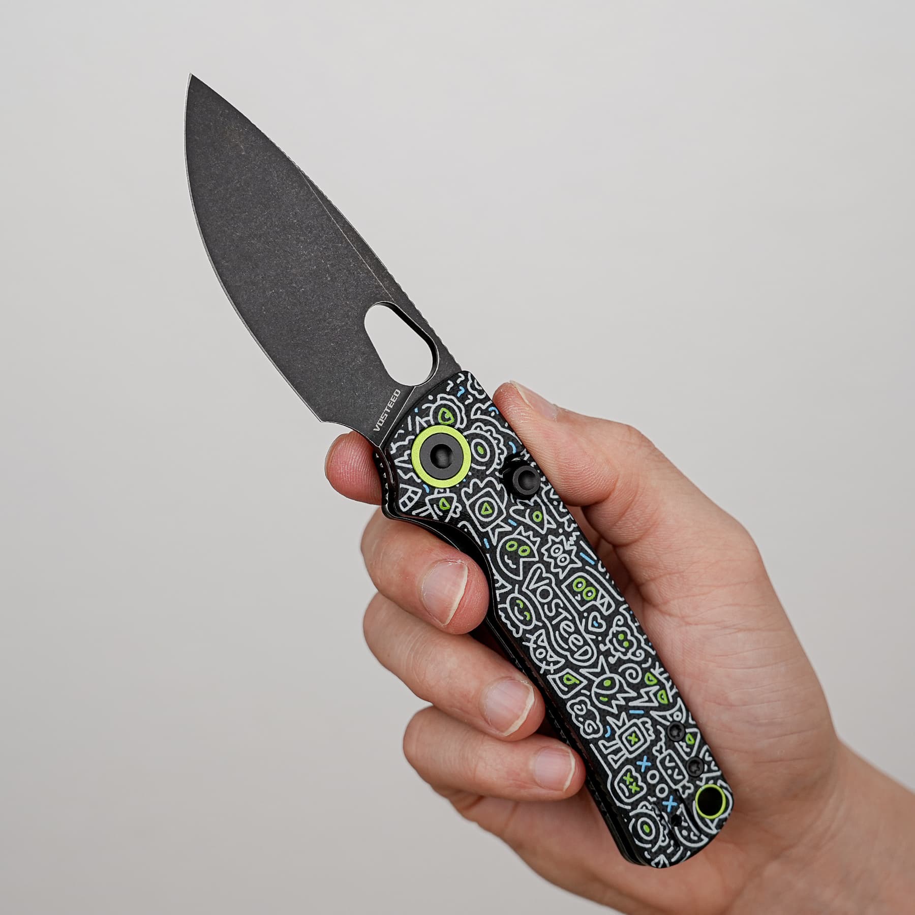 Porcupine 14C28N Pocket Knife | Doodle Monster G10 Safety Folder