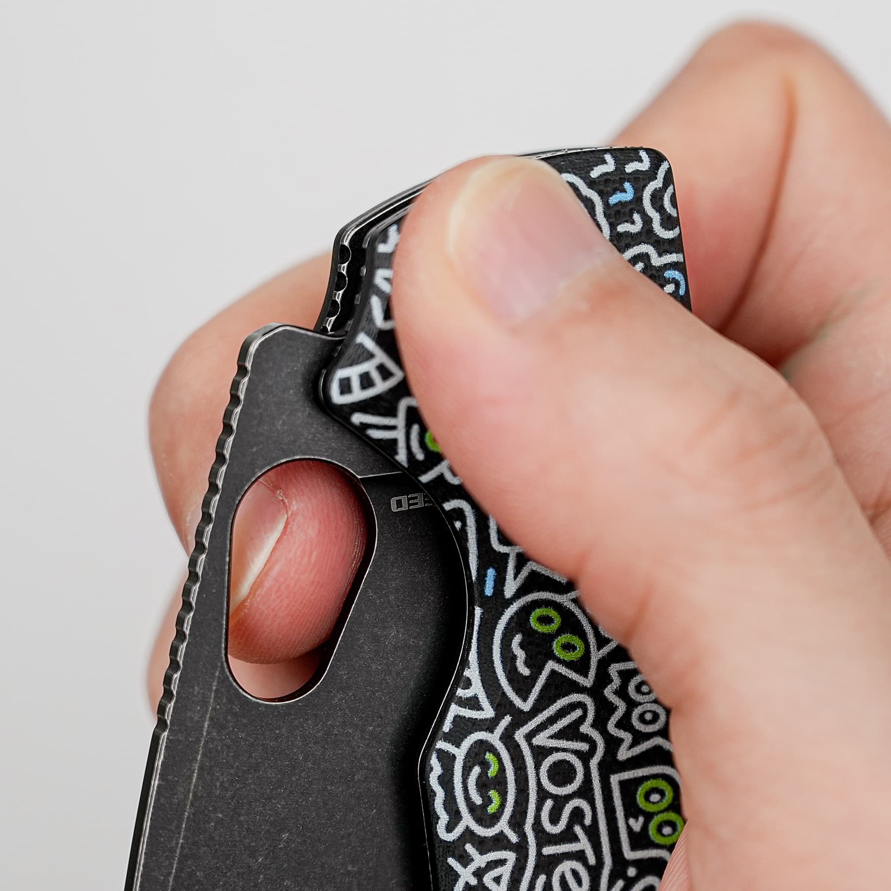 Porcupine 14C28N Pocket Knife | Doodle Monster G10 Safety Folder