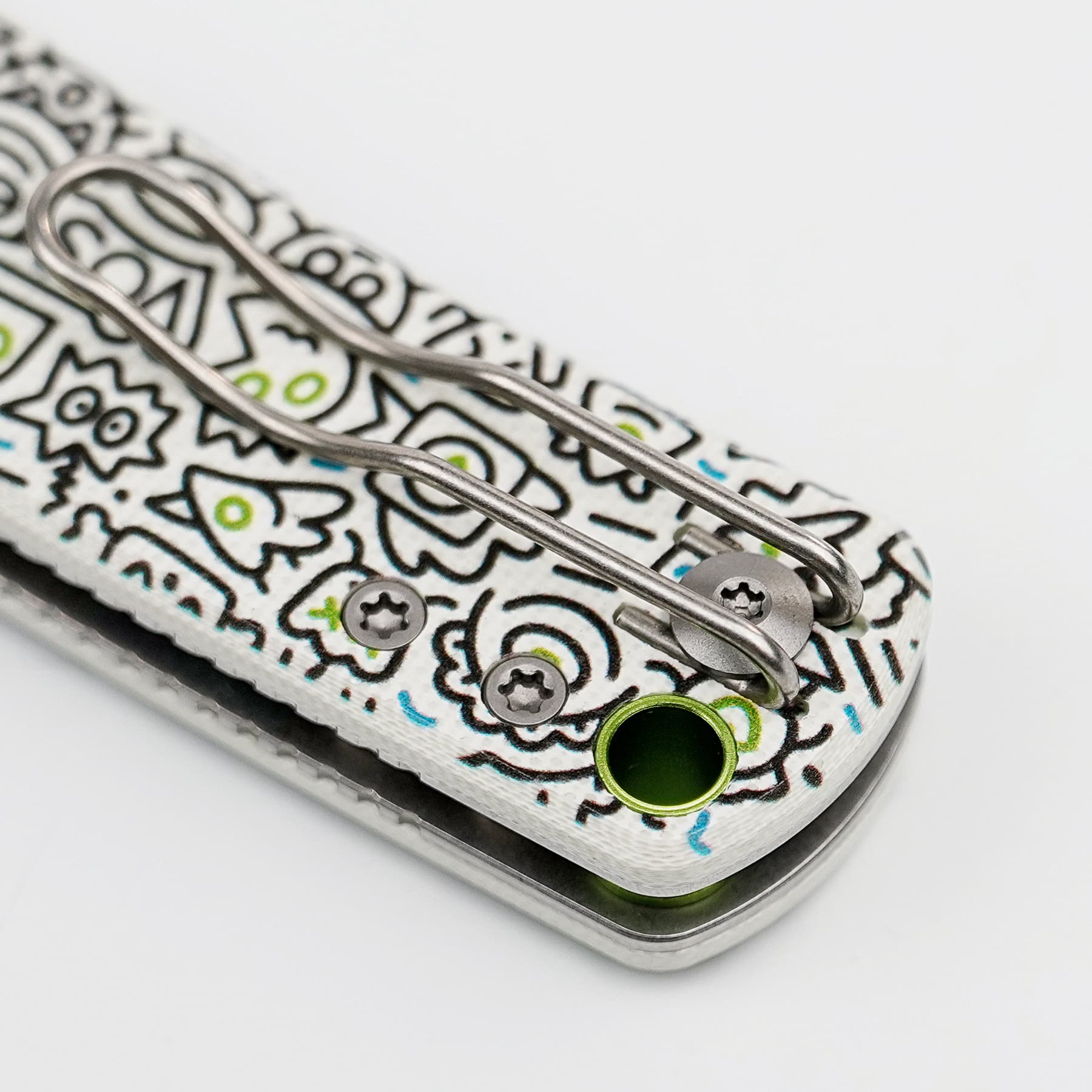 Porcupine 14C28N Pocket Knife | Doodle Monster G10 Safety Folder