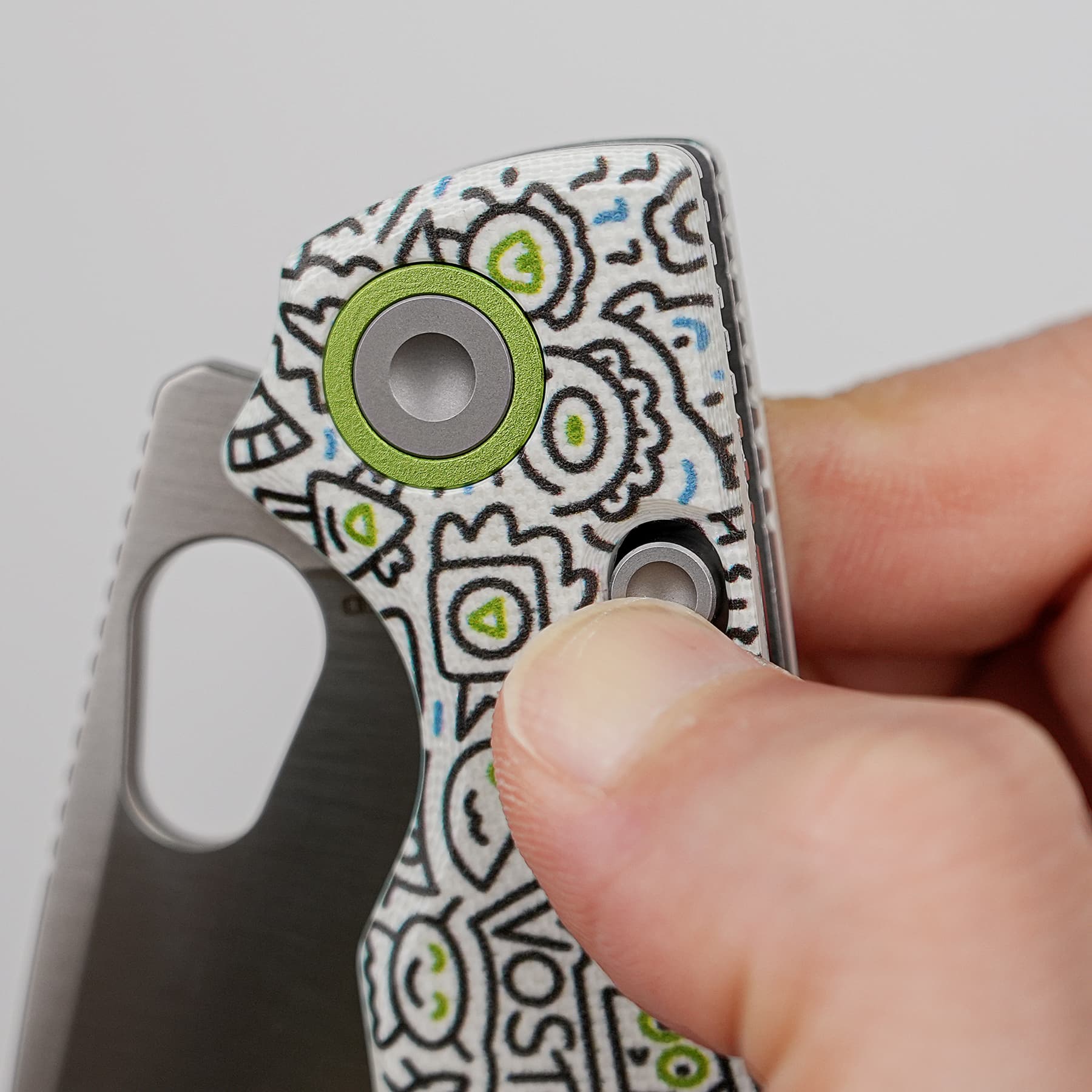 Porcupine 14C28N Pocket Knife | Doodle Monster G10 Safety Folder