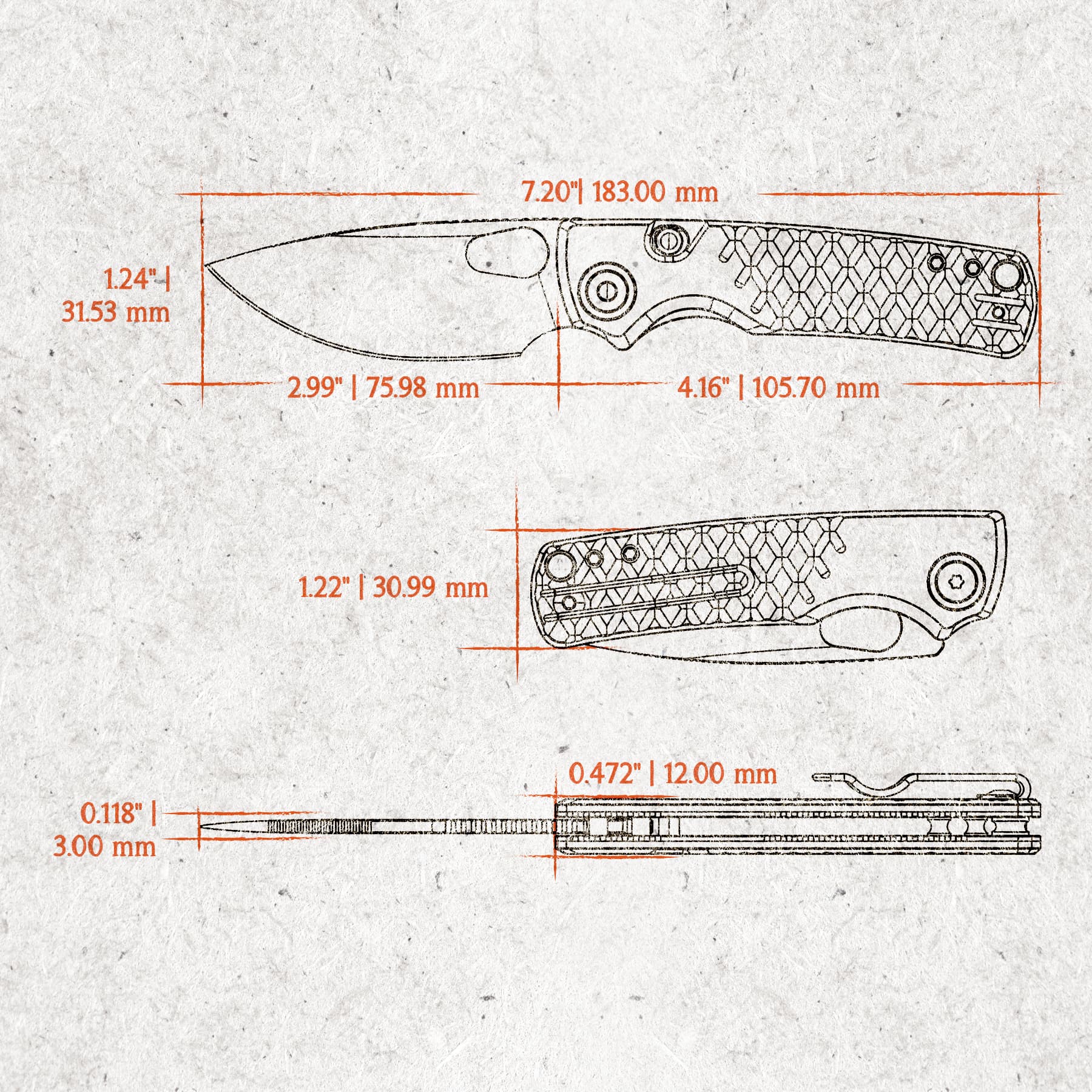 Porcupine- Top Liner Lock (2.99" 14C28N Blade & G10 Handle) - A2621