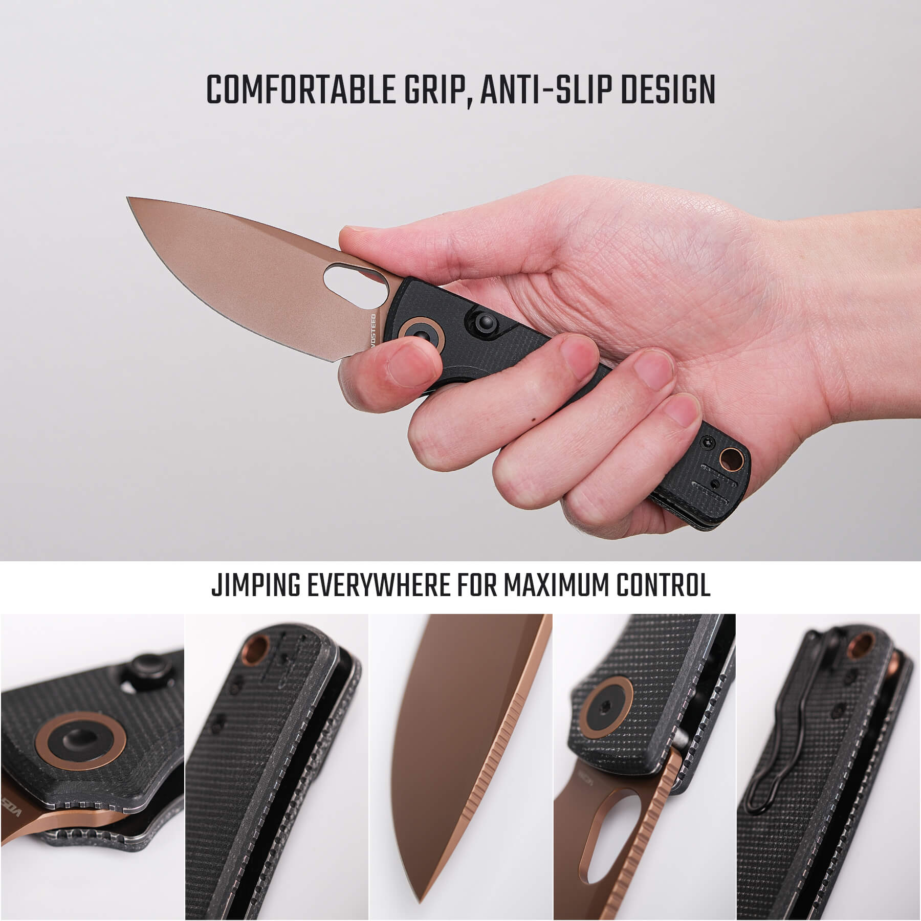 Vosteed Porcupine Knife Comfortable Grip and Control