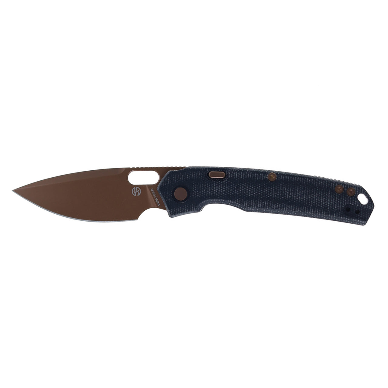 WMK Exclusive Vosteed Psyop Folding Knife Black Micarta Handle Elmax Copper PVD Finish A2216