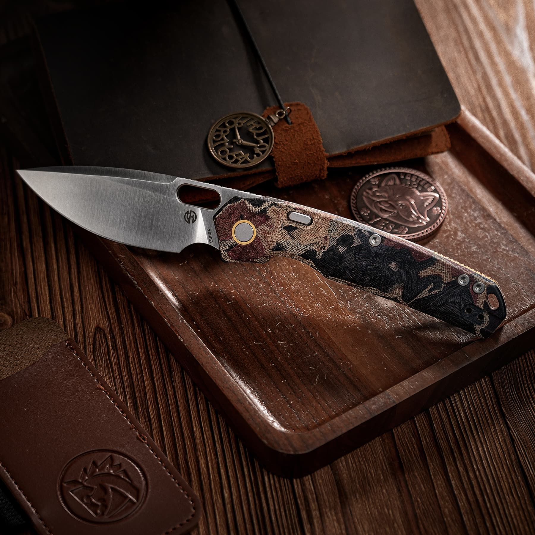 Psyop - Top Liner Lock Knife (3.32" Elmax Blade &  Current Micarta Handle) - A2234