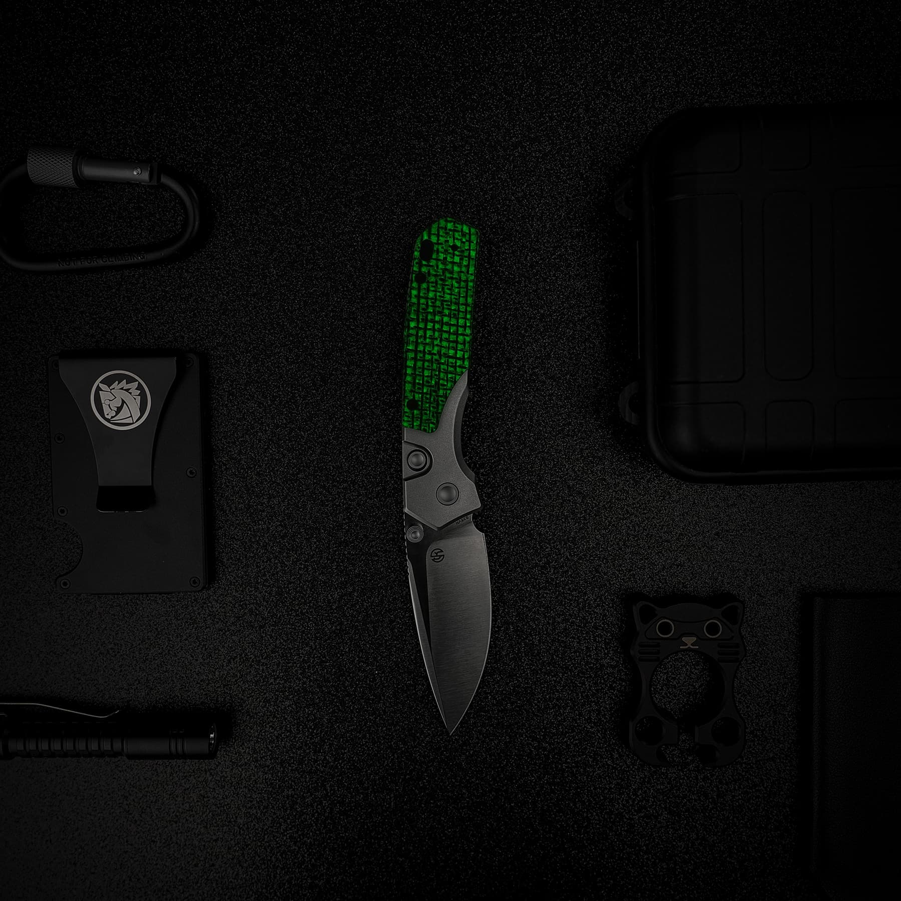 Psyop - Top Liner Lock Knife (2.99" S35VN Blade &  Glow-in-the-Dark Micarta Handle) - A2238