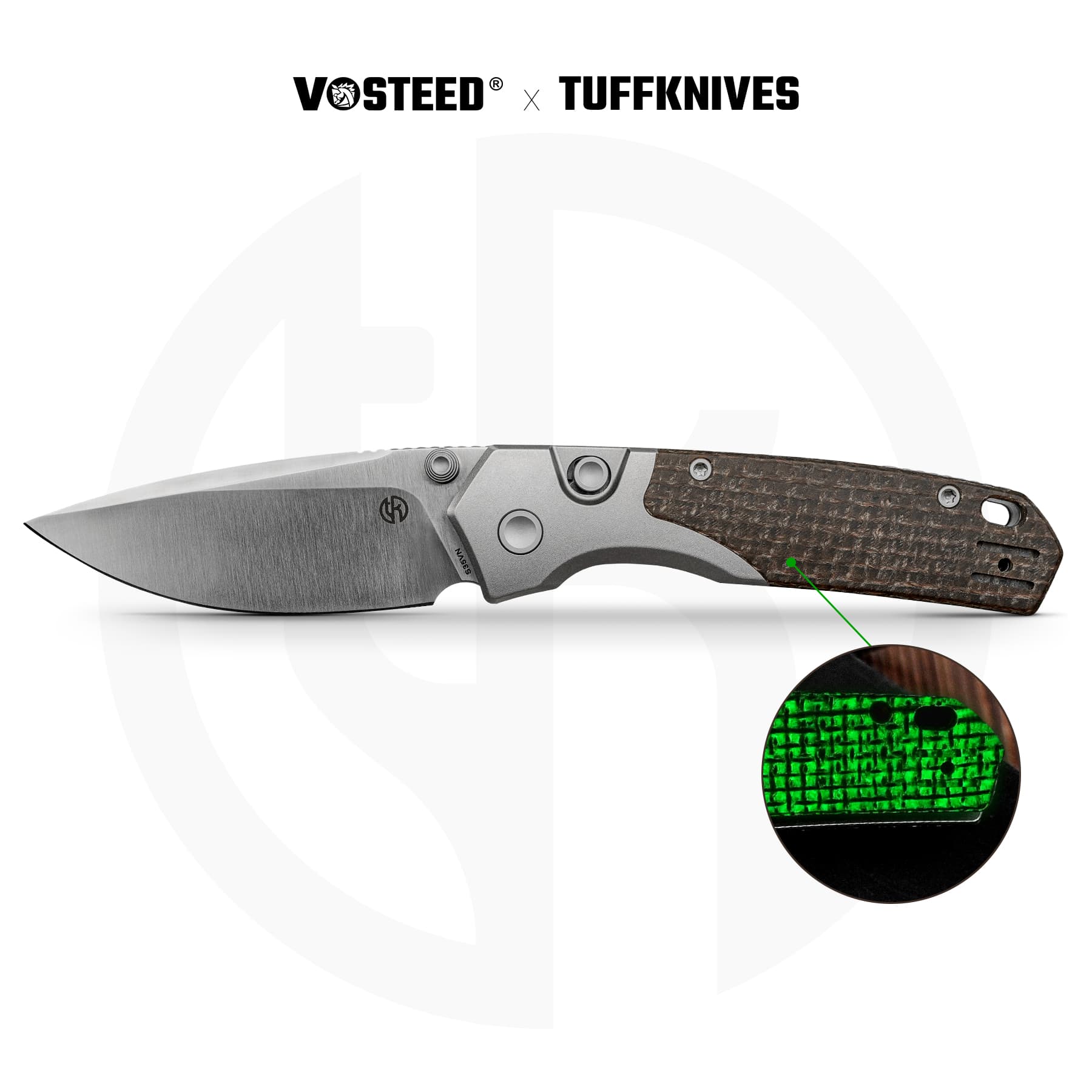 Psyop - Top Liner Lock Knife (2.99" S35VN Blade &  Glow-in-the-Dark Micarta Handle) - A2238