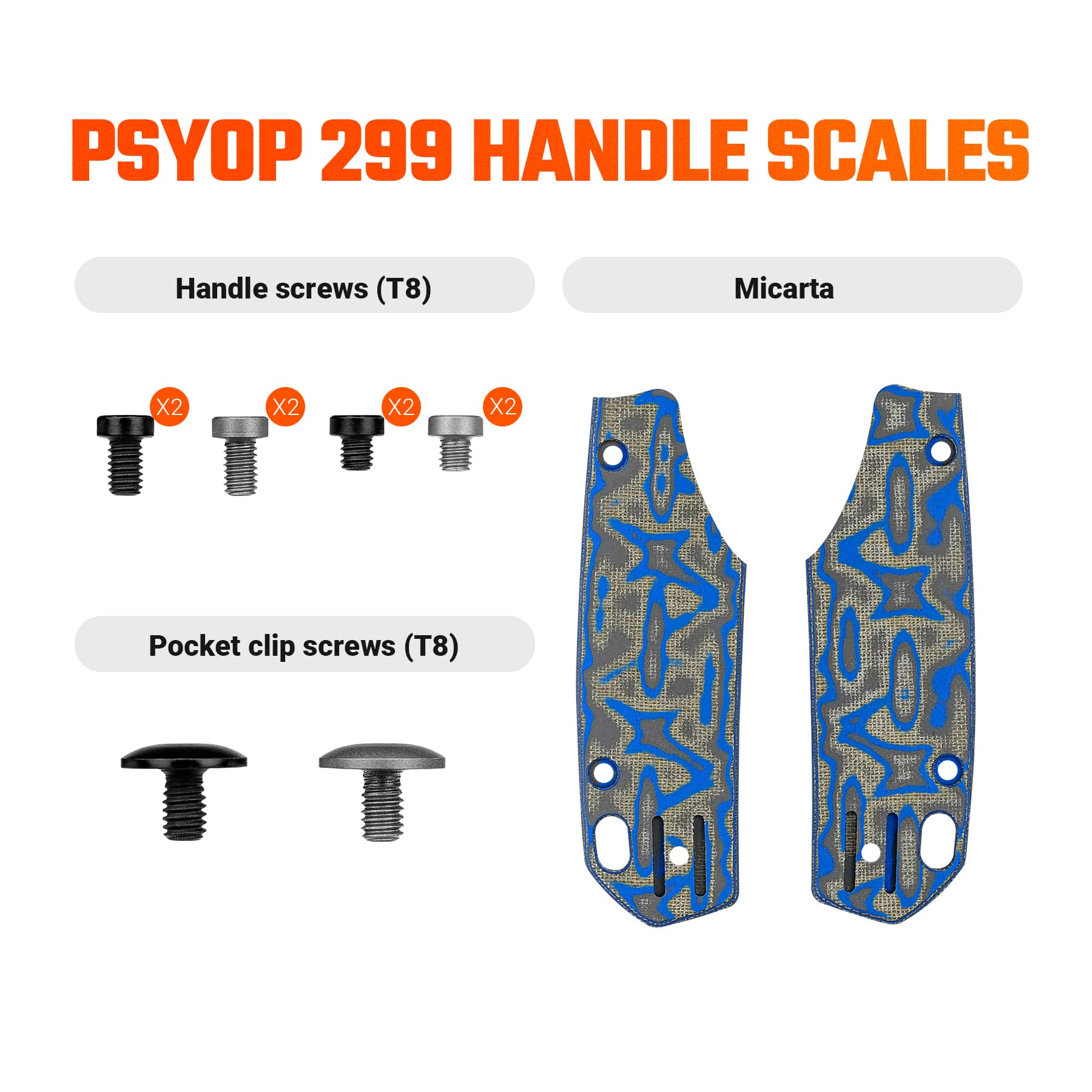 Psyop 299 Handle Scales Kits- W0404