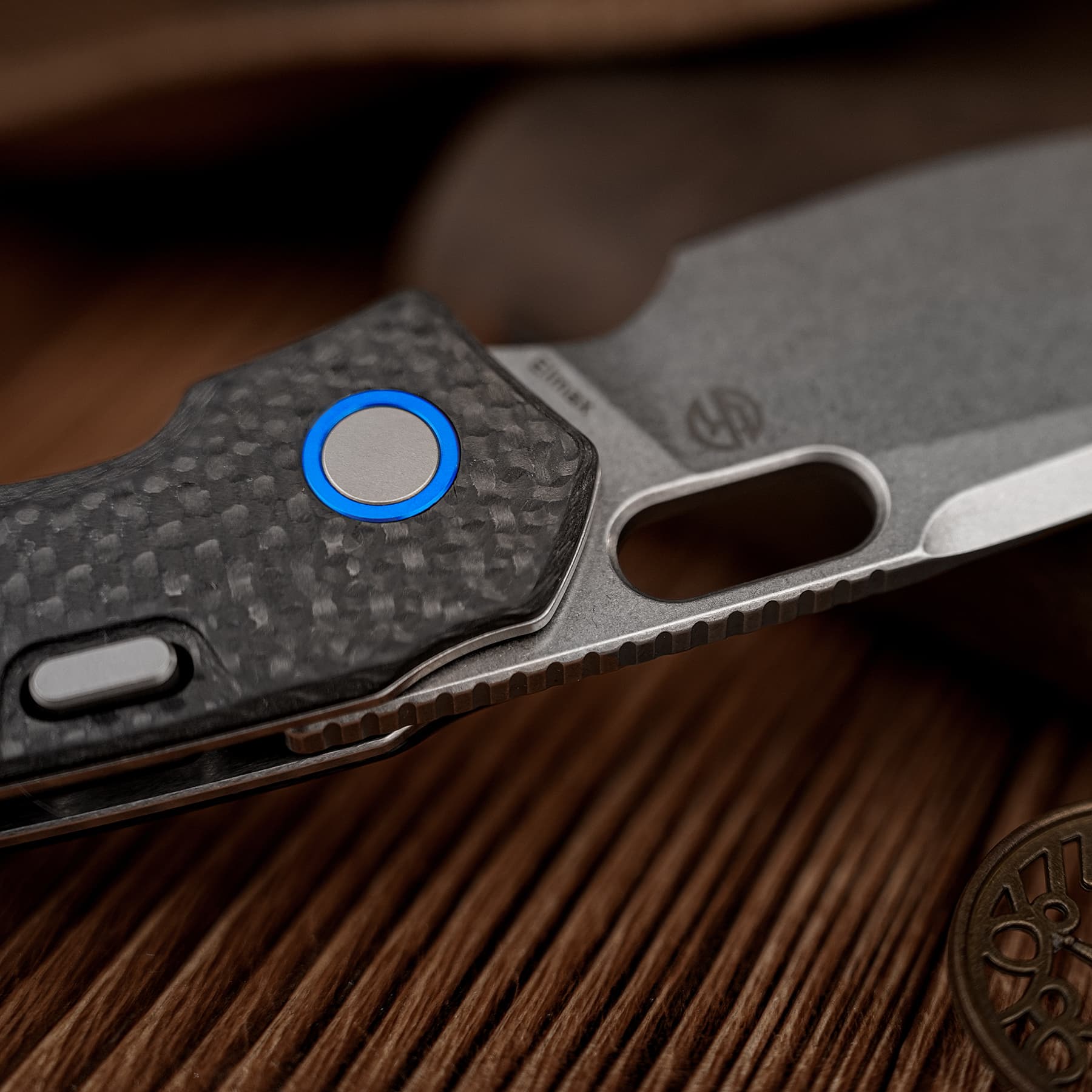 Psyop - Top Liner Lock (3.32" Elmax Blade &  Carbon Fiber Handle) - A2236