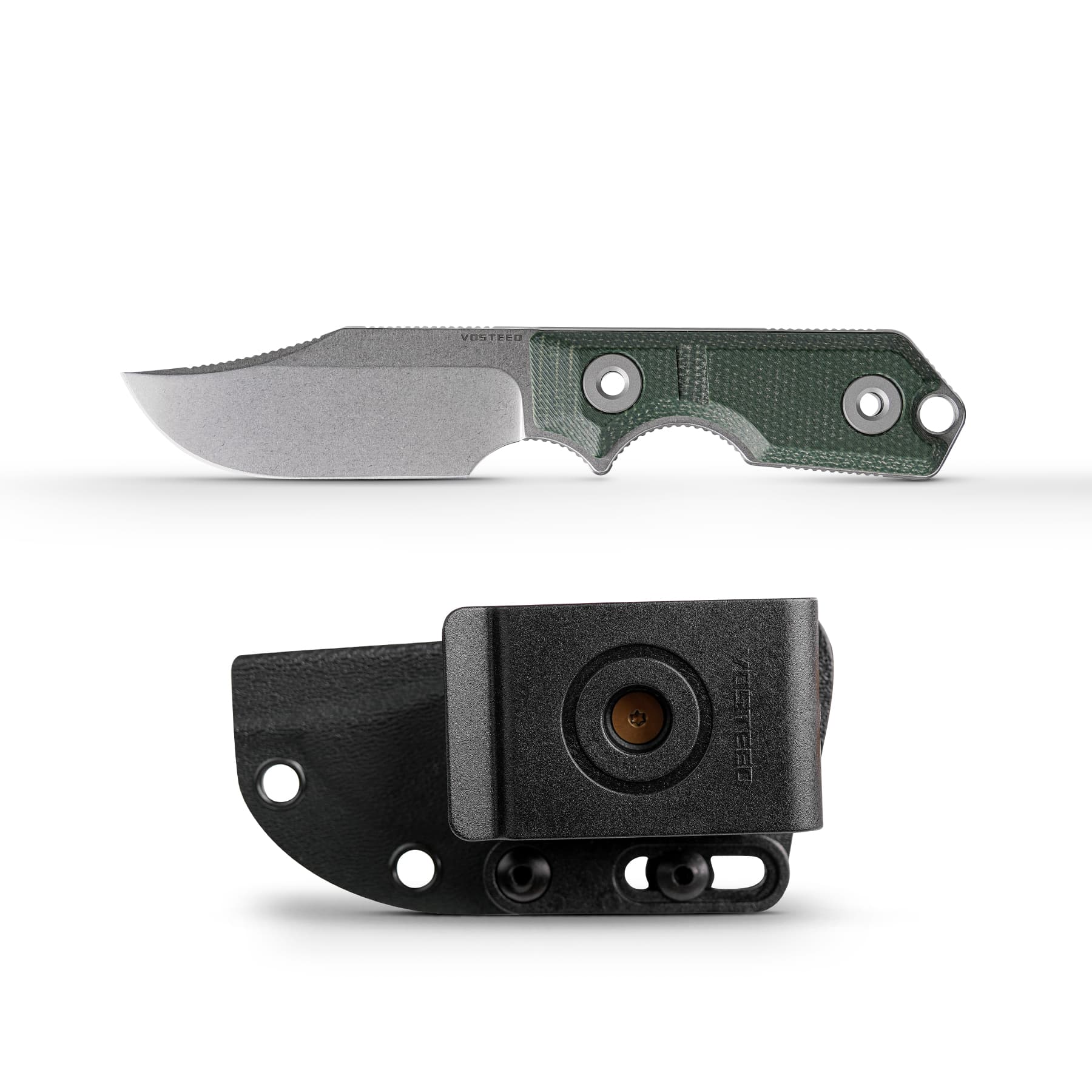 Quokka- Fixed Blade Knife (2.72" 14C28N Blade & Micarta Handle) With S.O.A.R. Clip - D0601