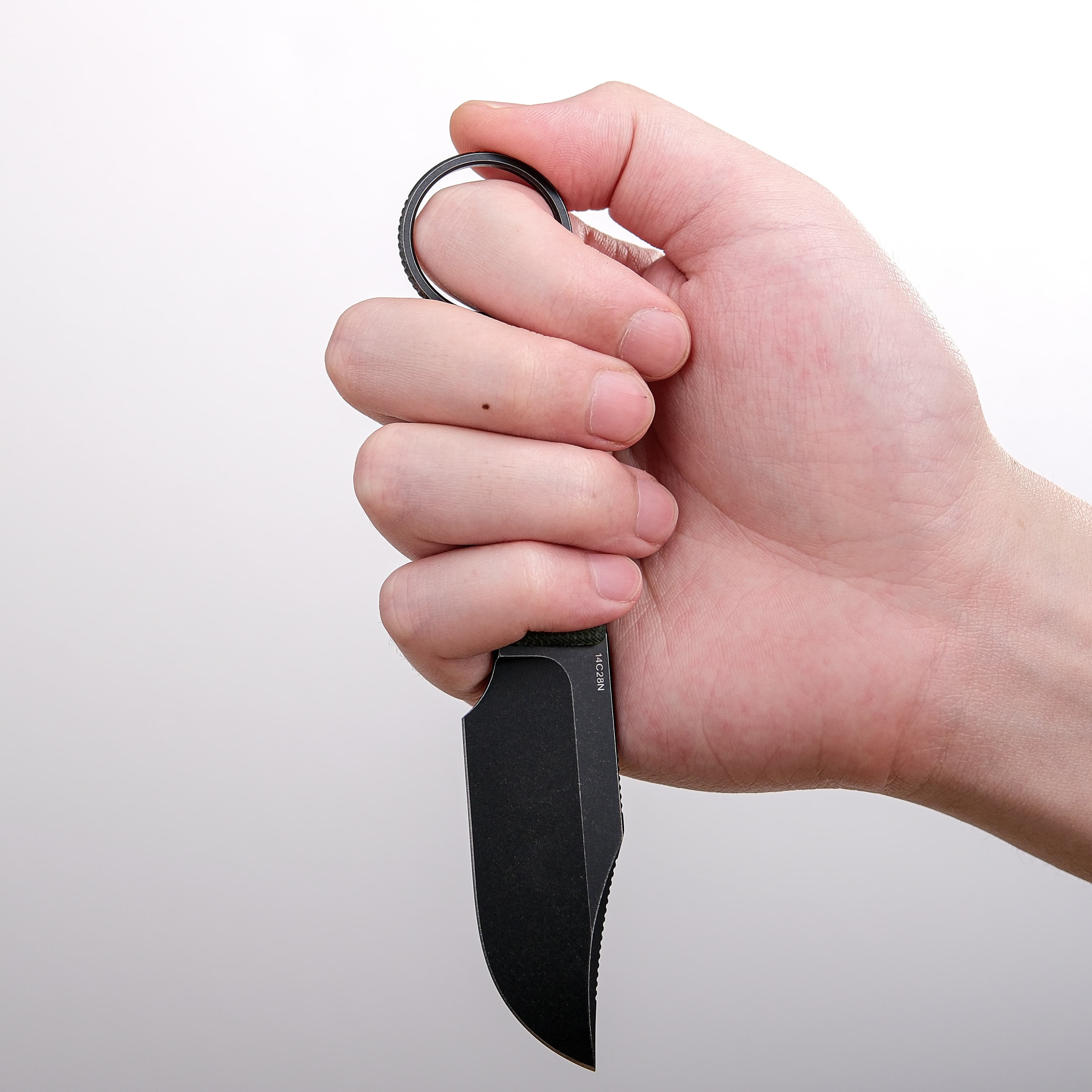 Quokka-O- Fixed Blade Knife ( 2.75" 14C28N Blade & Micarta Handle) With S.O.A.R. Clip - D0502