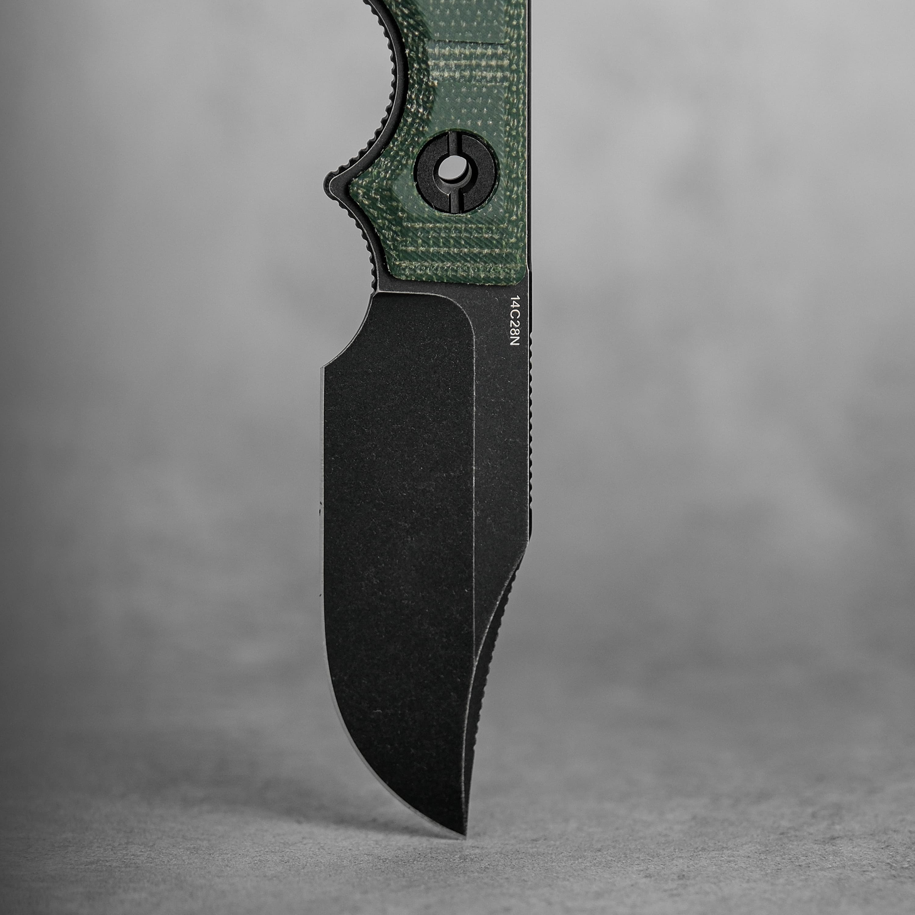 Quokka-O- Fixed Blade Knife ( 2.75" 14C28N Blade & Micarta Handle) With S.O.A.R. Clip - D0502