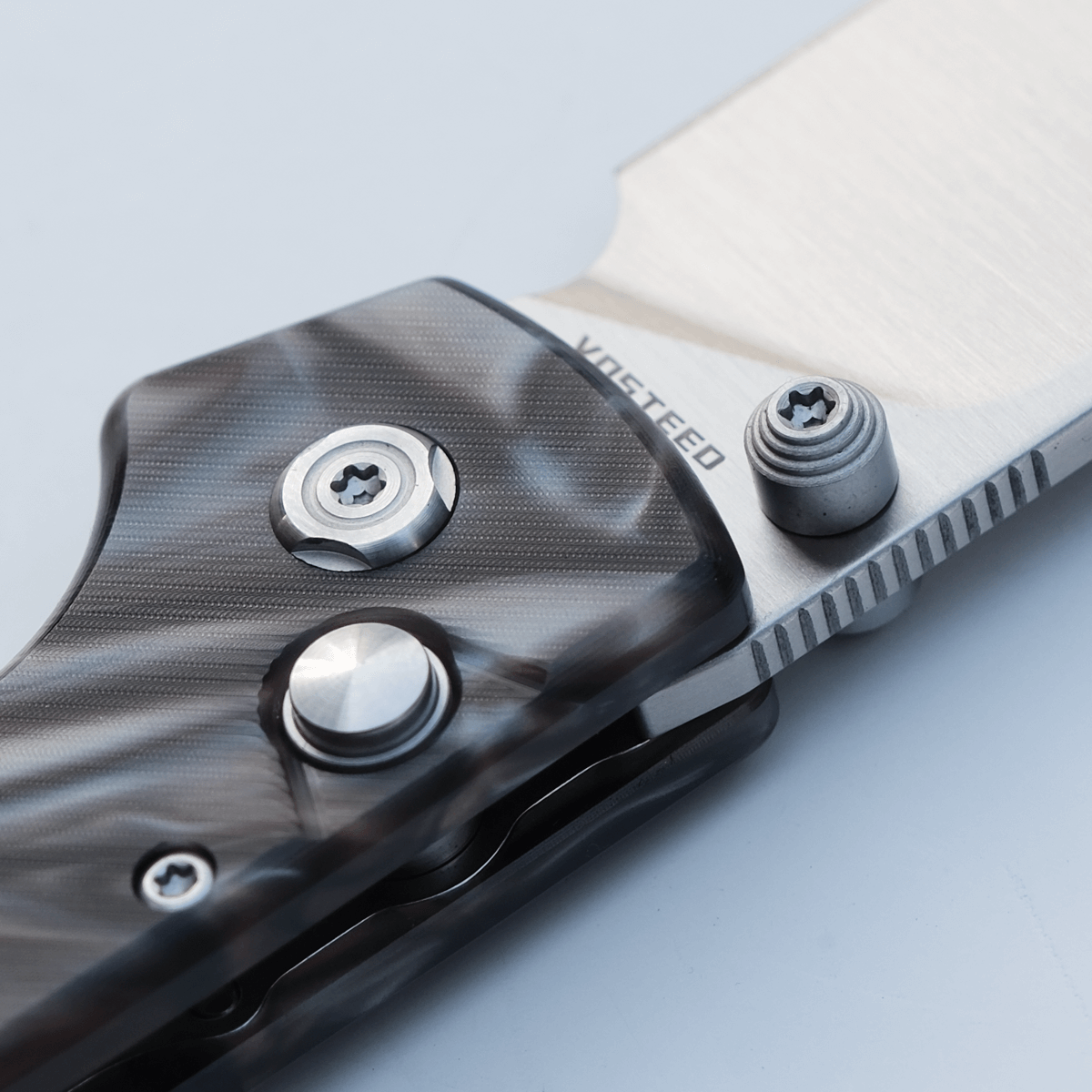 Going Gear Vosteed Exclusive Raccoon Folding Knife 3.25in Nitro-V Steel Raffir Noble Handles