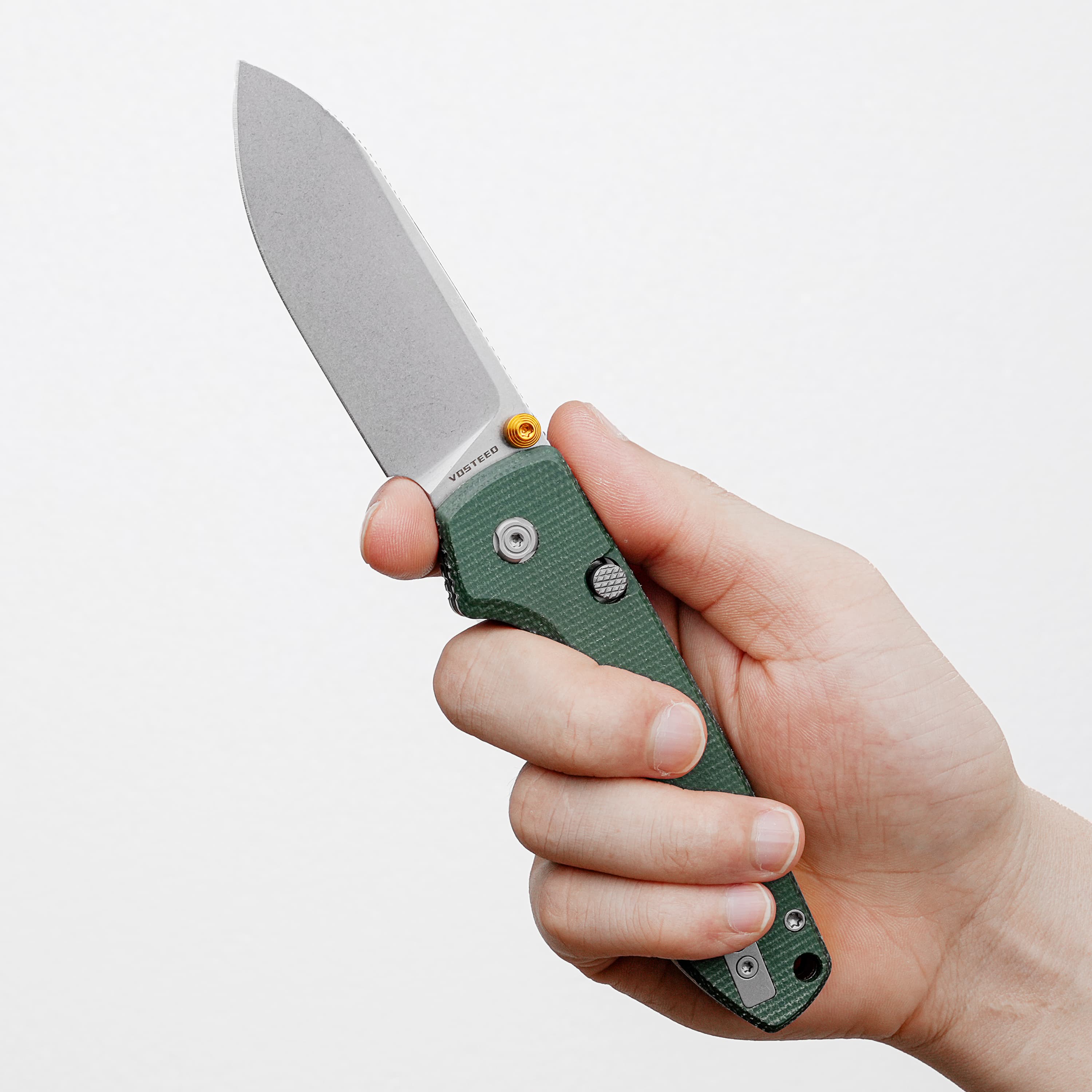 Raccoon Top Liner Lock | Blue Micarta 14C28N Folding Knife