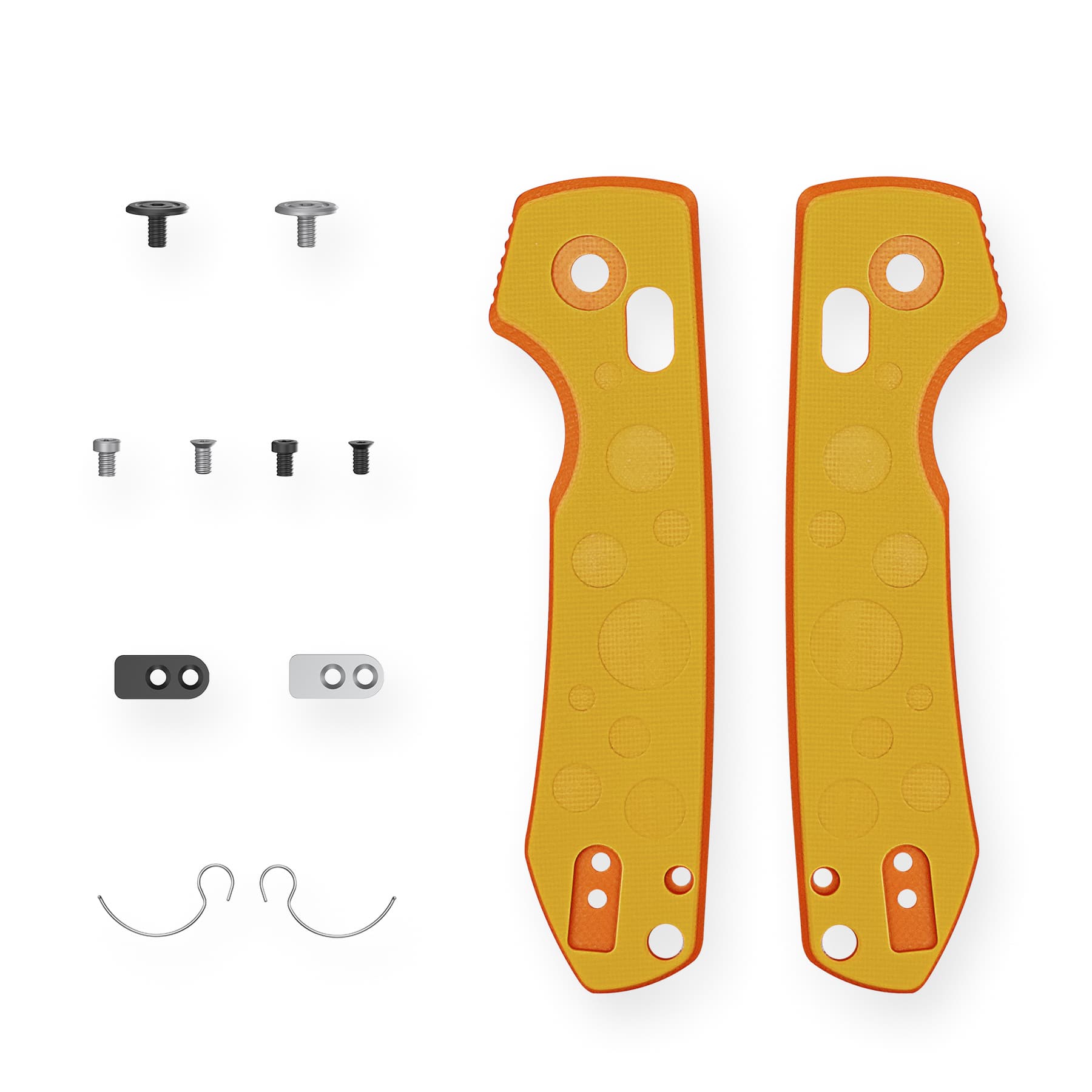 Coming Soon - Raccoon 2.0 Crossbar Lock Handle Scales Kits - Cheese Orb G10 - W0503