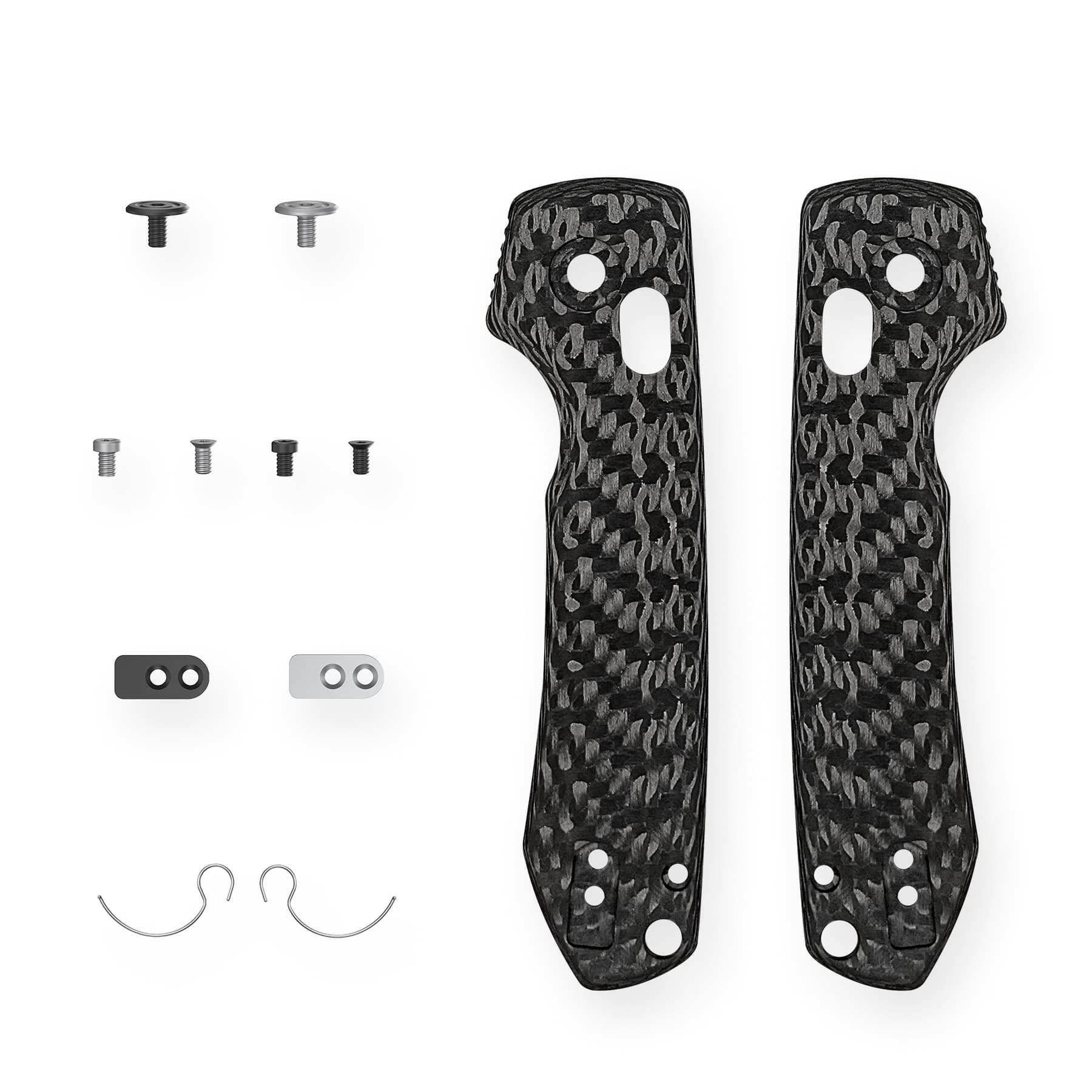 Coming Soon - Raccoon 2.0 Crossbar Lock Handle Scales Kits - Black Carbon Fiber - W0502