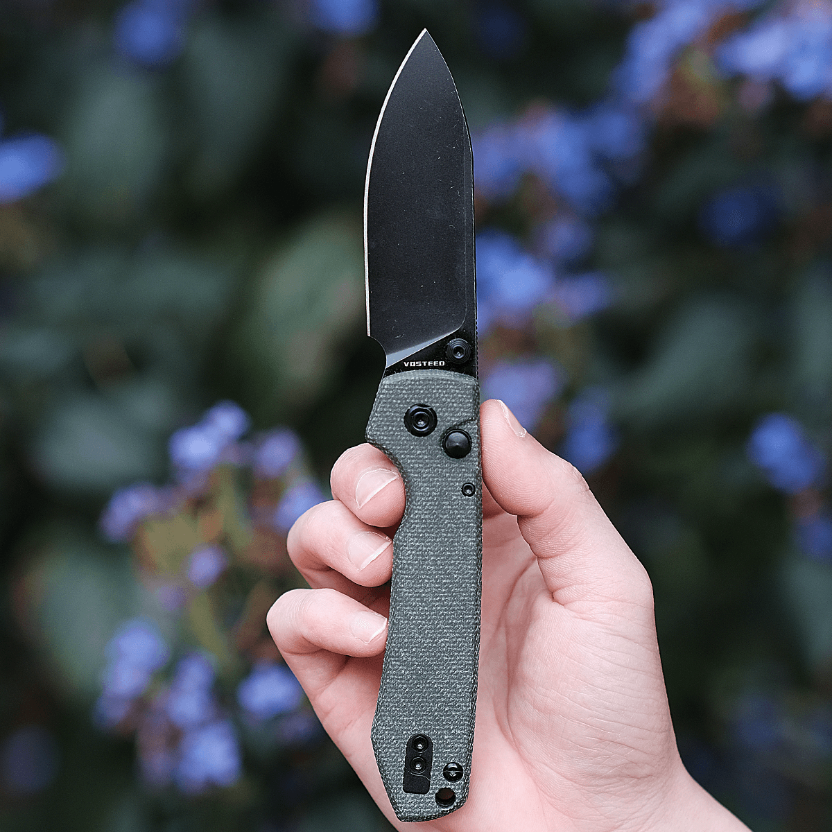 Vosteed Raccoon Knife with Green Micarta Handle