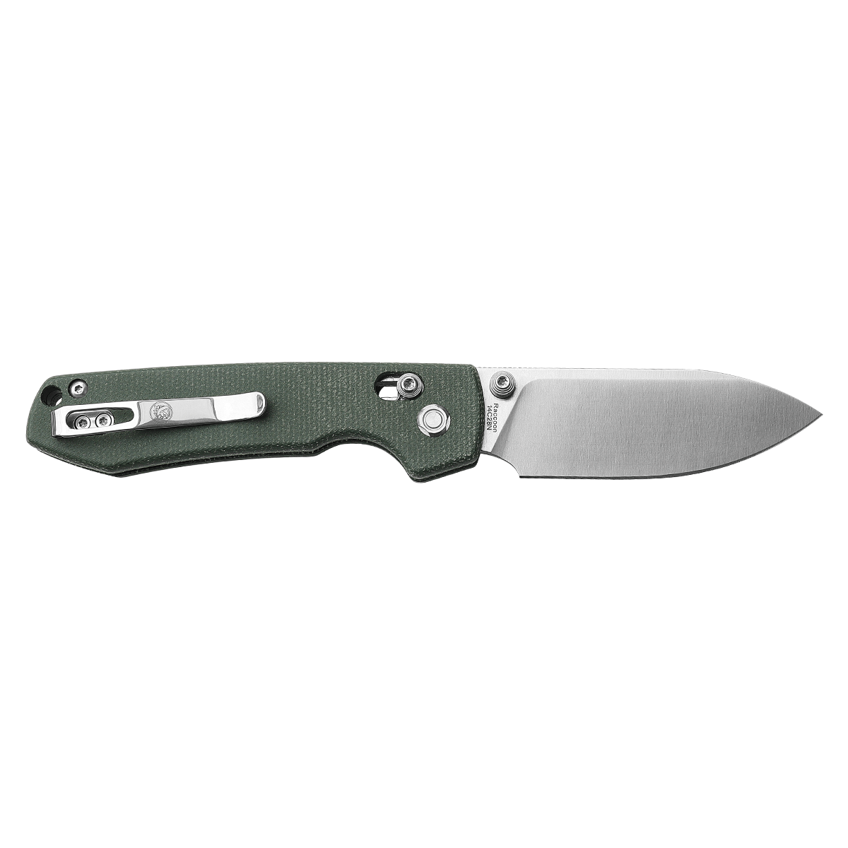 Vosteed Raccoon EDC Knife with Green Micarta Handle