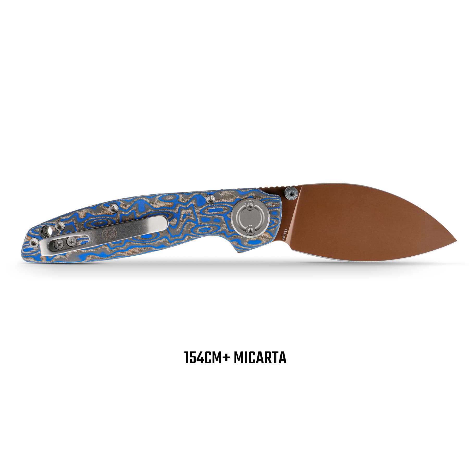 Shilin Cutter 154CM Micarta Blue Ocean | Vanchor Lock Folding Knife