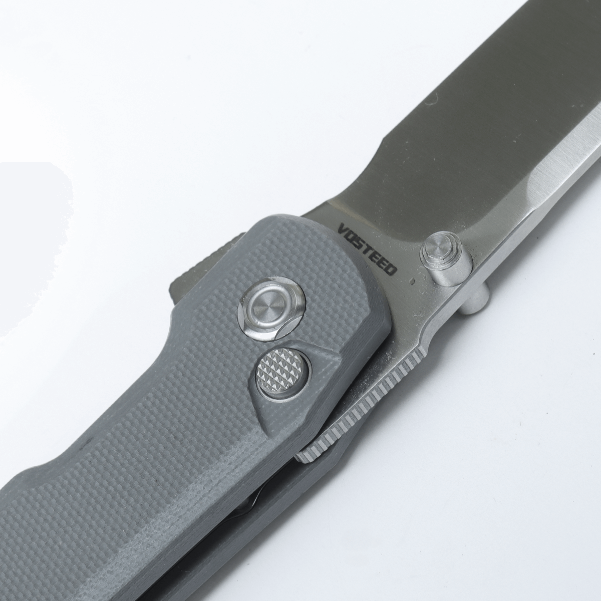 Vosteed Valkyrie Knife - Grey Micarta Handle detail