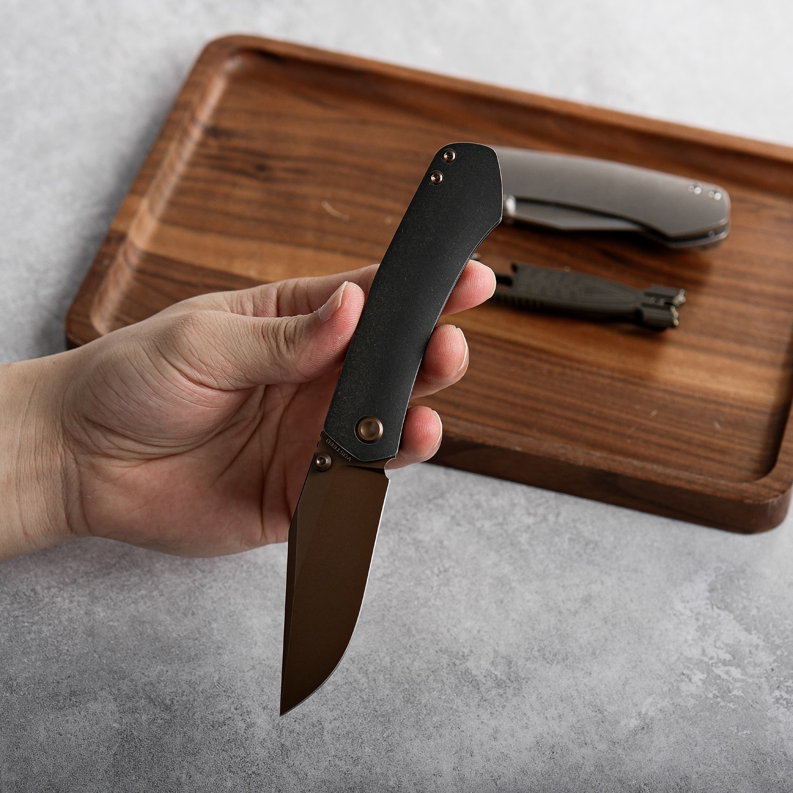 Vallhund- Frame Lock Knife (3.02" S35VN Blade & Titanium Handle) - A2103