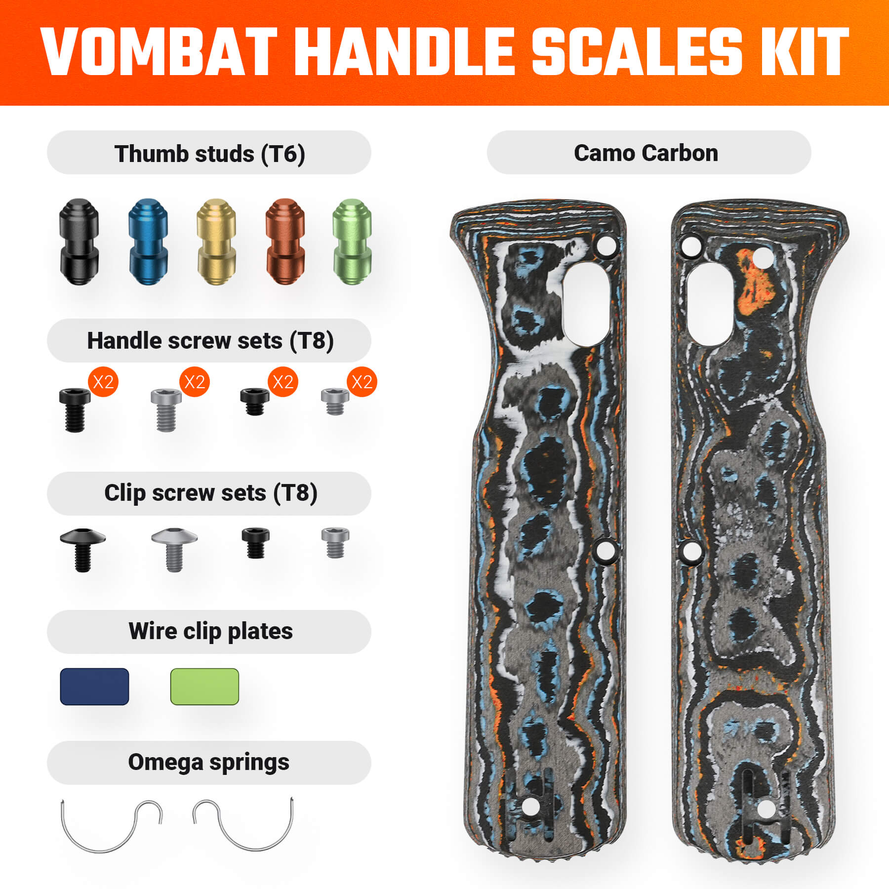 Vombat Handle Scales Kits- W0102