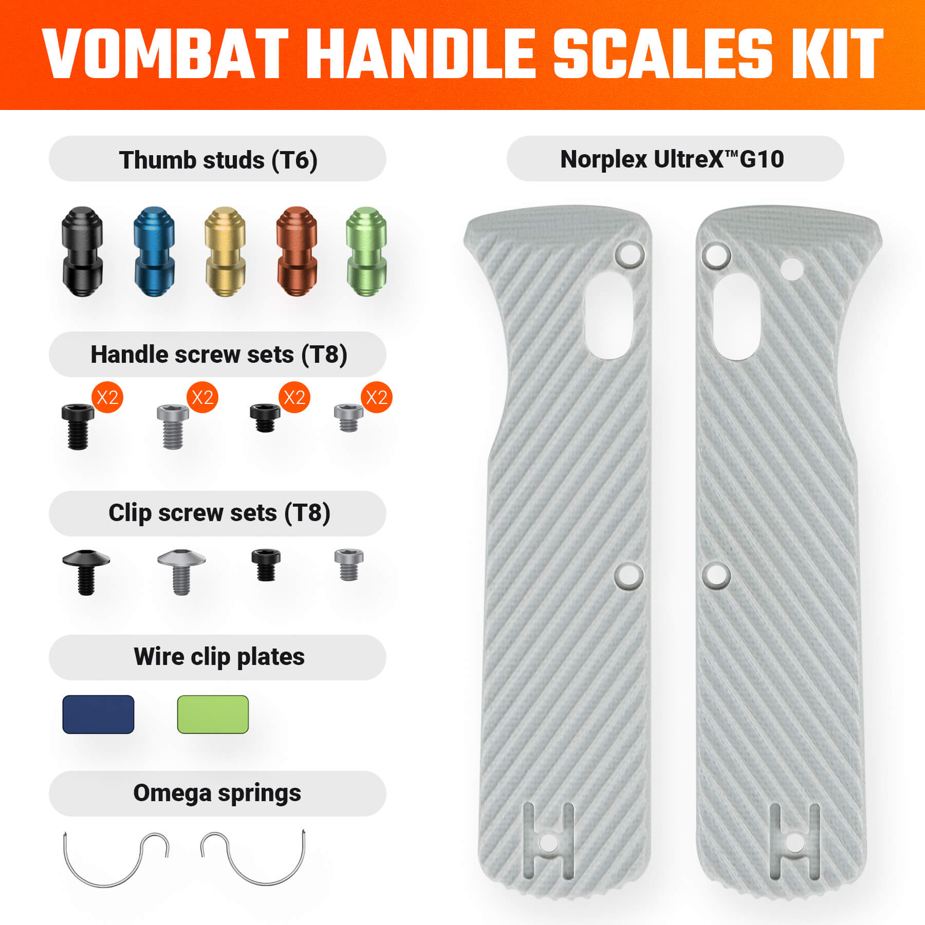 Vombat Handle Scales Kits- W0104