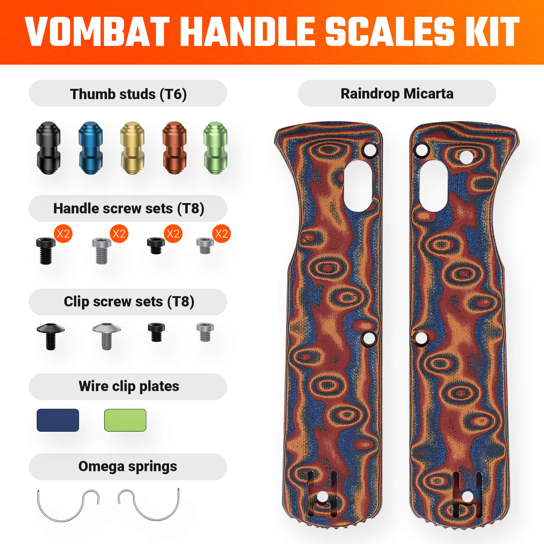 Vombat Handle Scales Kits- W0105
