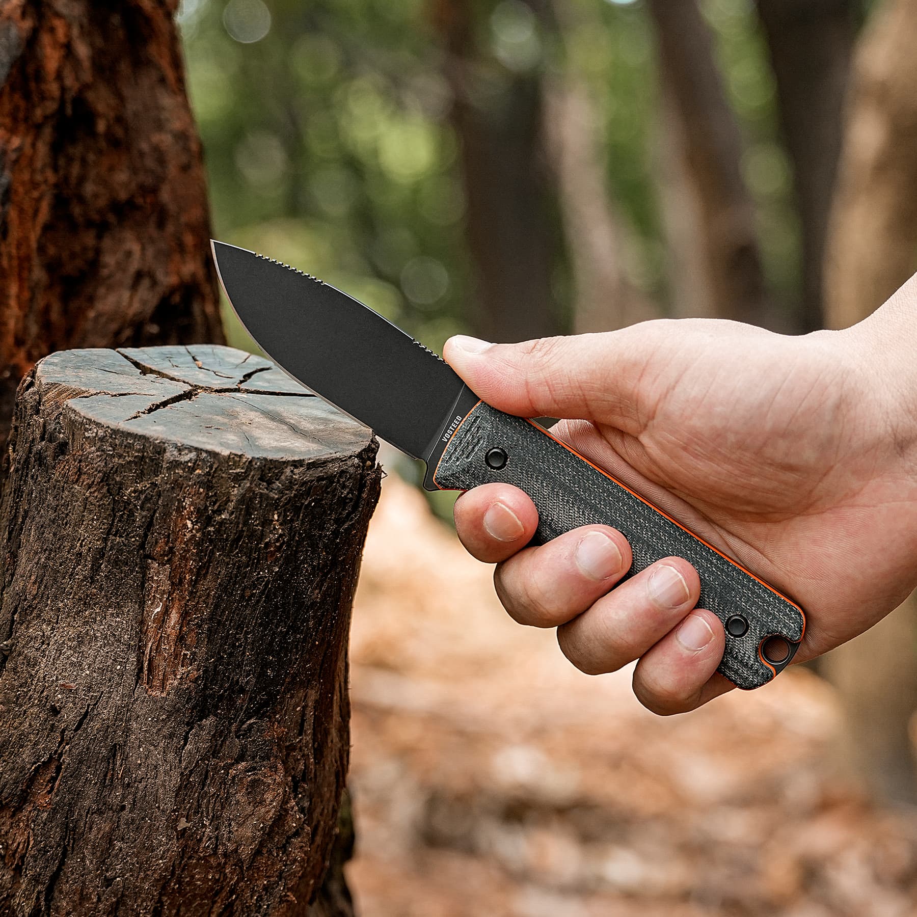 Vombat - Fixed Blade Knife (3.16" AEB-L Blade & Denim Micarta Handle) - D0904 - AMAZON & TIKTOK EXCLUSIVE