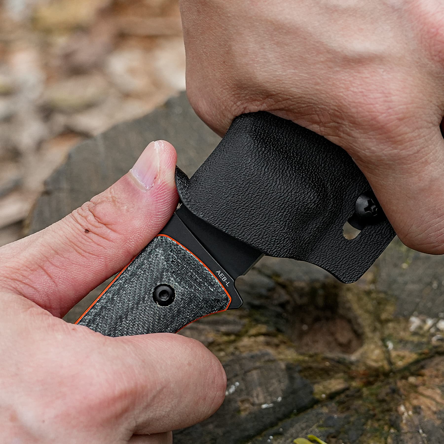 Vombat - Fixed Blade Knife (3.16" AEB-L Blade & Denim Micarta Handle) - D0904 - AMAZON & TIKTOK EXCLUSIVE