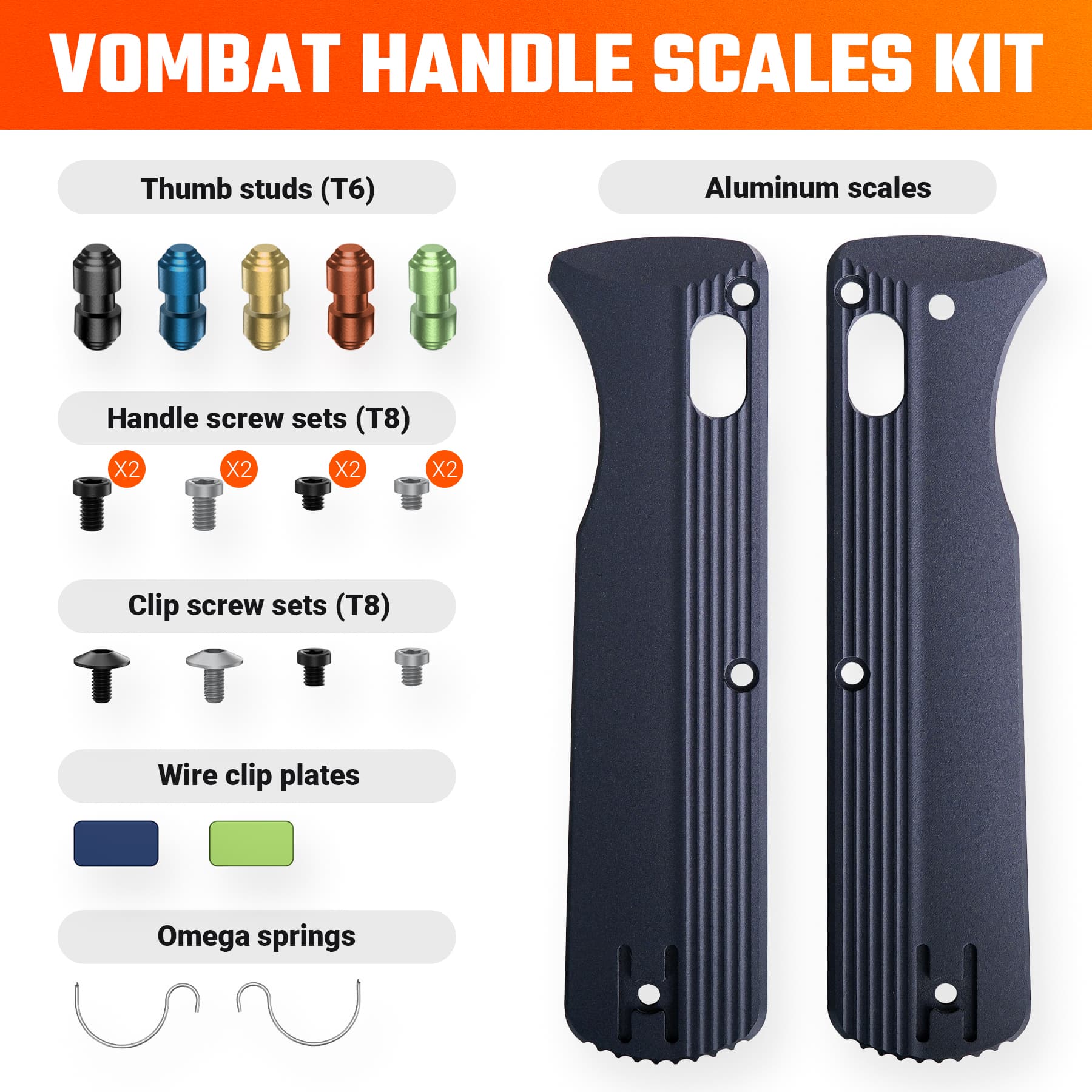 Vombat Handle Scales Kits- X0136