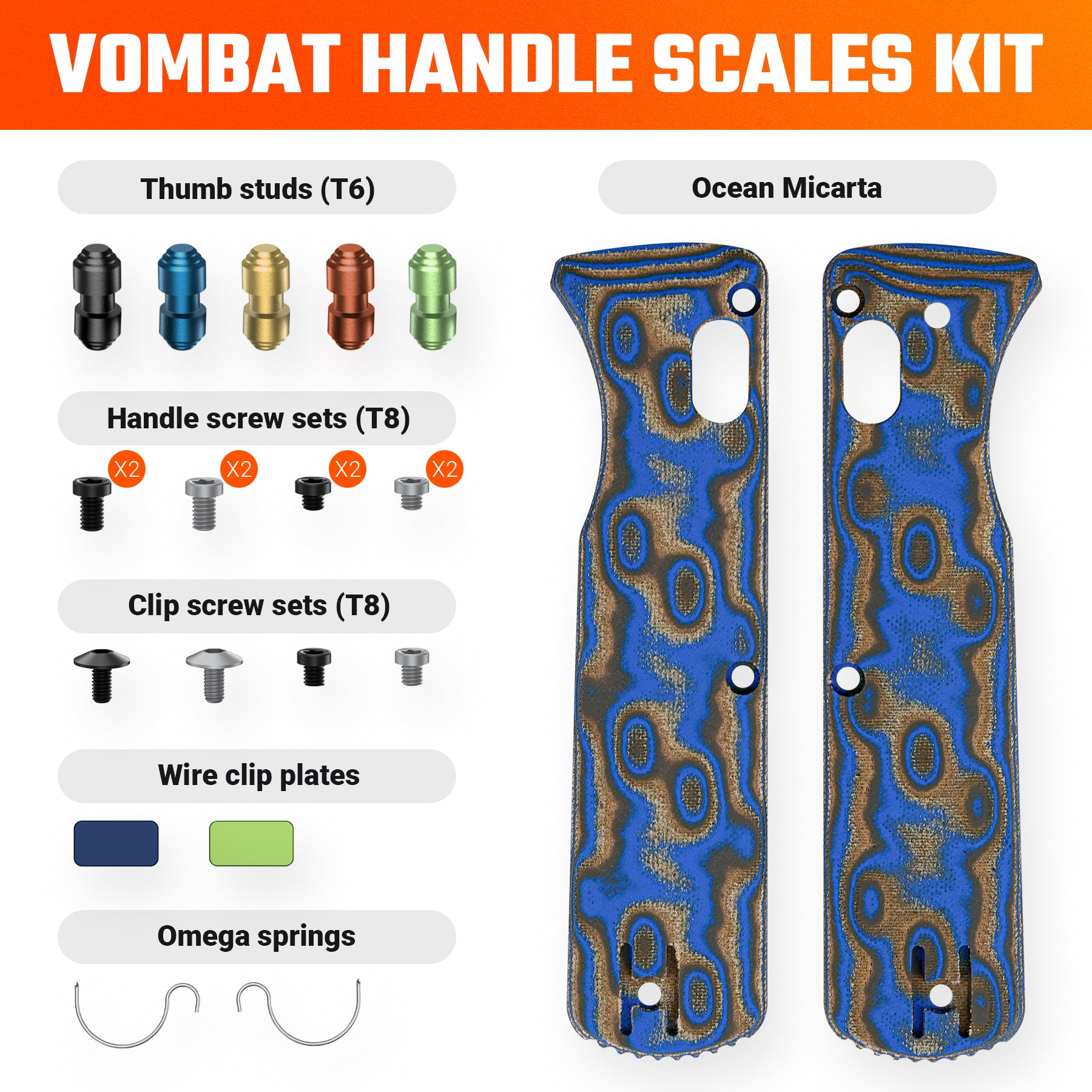 Vombat Handle Scales Kits- W0106
