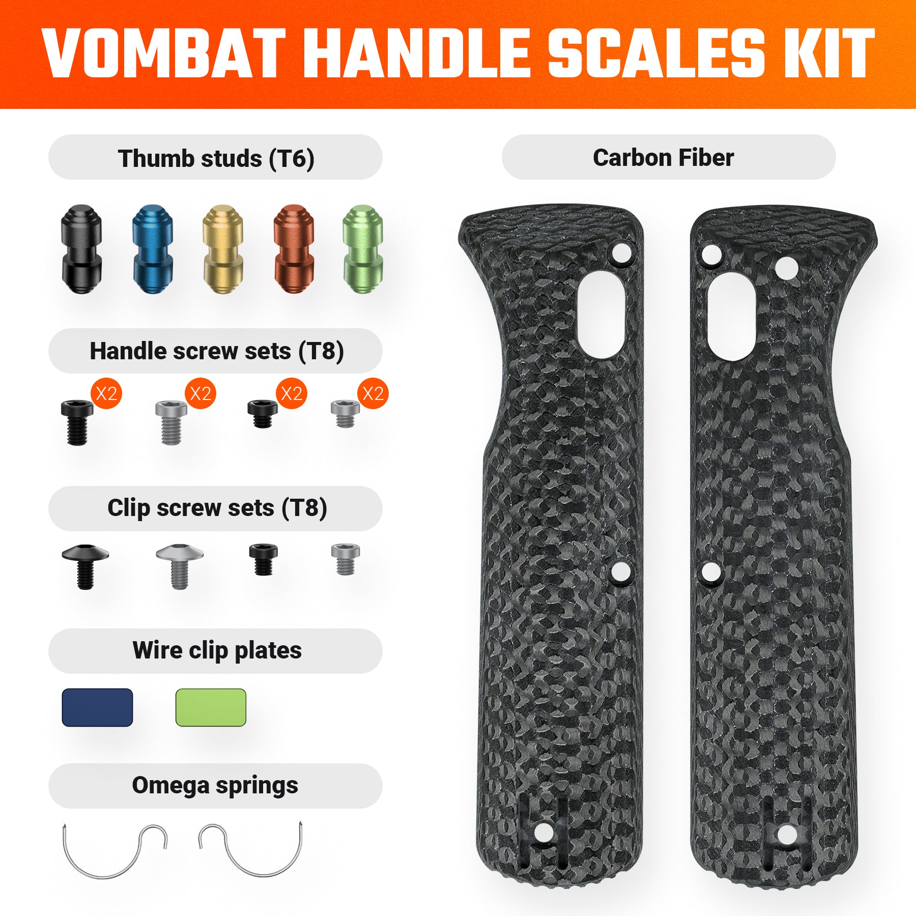 Vombat Handle Scales Kits- W0107