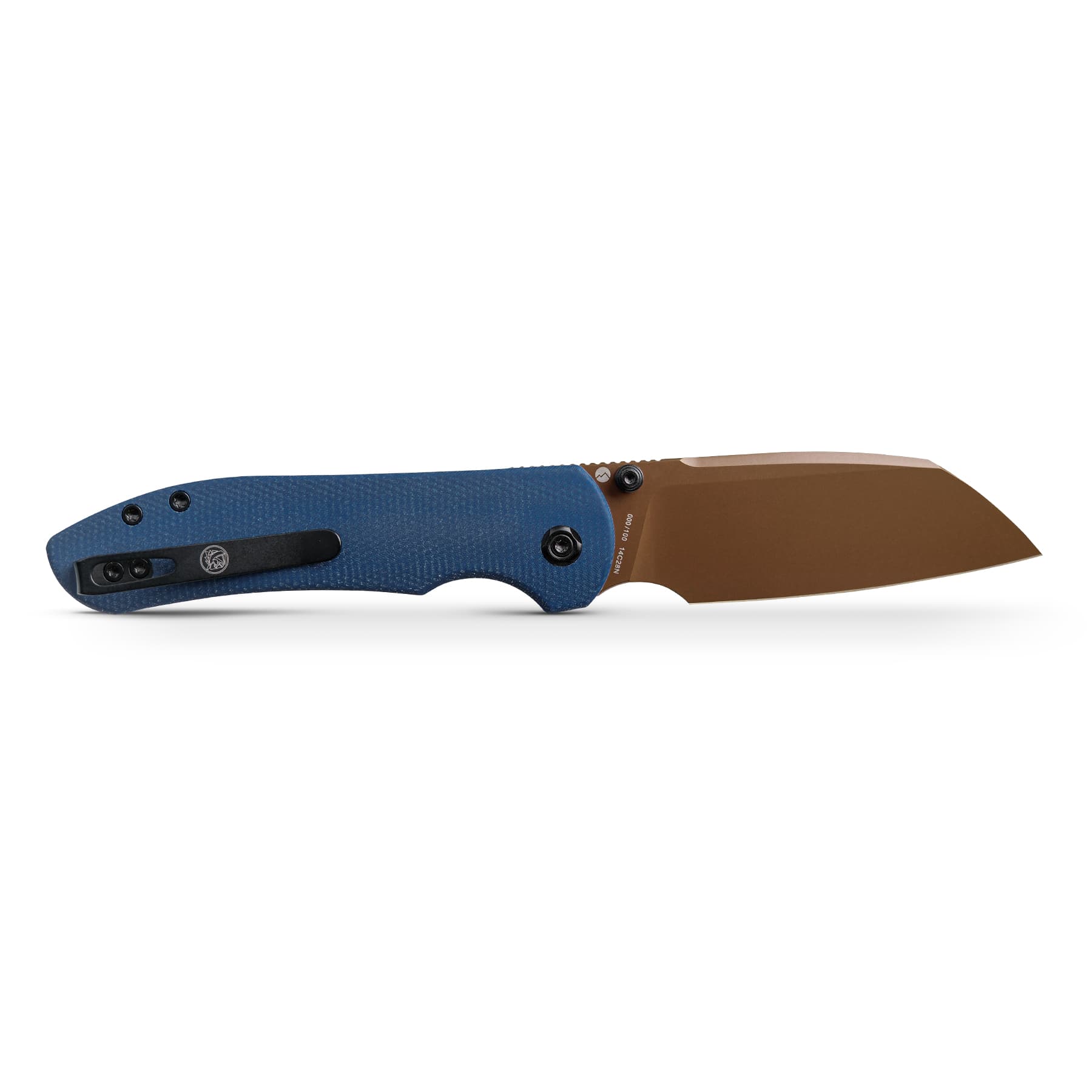WMK exclusive Vosteed LC Thornton Folding Knife Black Micarta Handle 14C28N Copper Dune Finish A1706