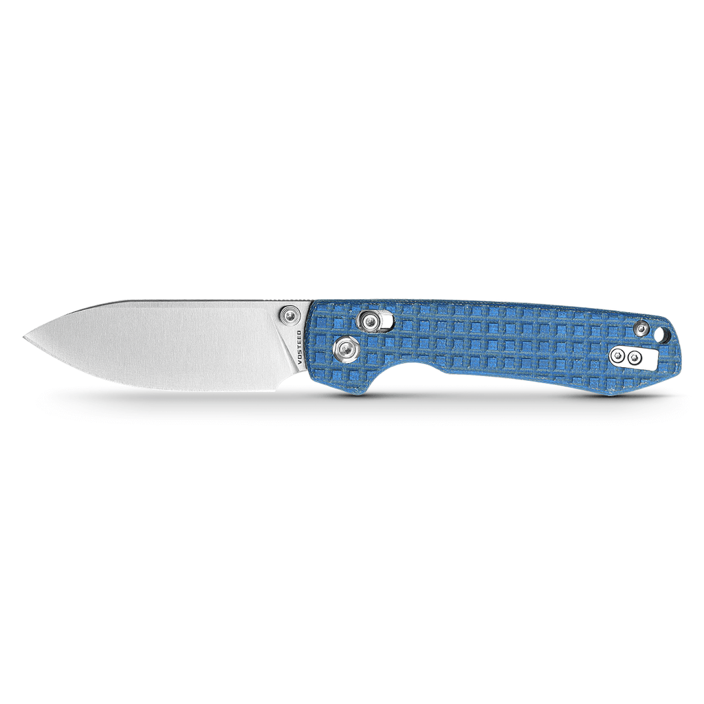 WMK EXCLUSIVE RACCOON CROSSBAR LOCK FOLDING KNIFE MICARTA FRAG HANDLE 14C28N PLAIN EDGE SATIN FINISH RCCWM2