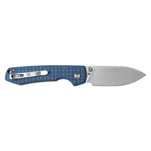 WMK EXCLUSIVE VOSTEED RACCOON BUTTON LOCK FOLDING KNIFE BLUE MICARTA FRAG PATTERN HANDLE 14C28N PLAIN EDGE RC3SVM17