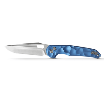 WMK EXCLUSIVE VOSTEED THUNDERBIRD TREK LOCK FLIPPER POCKET KNIFE SCULPTED BLUE ALUMINUM HANDLE STONEWASHED 154CM TB34VTA2L