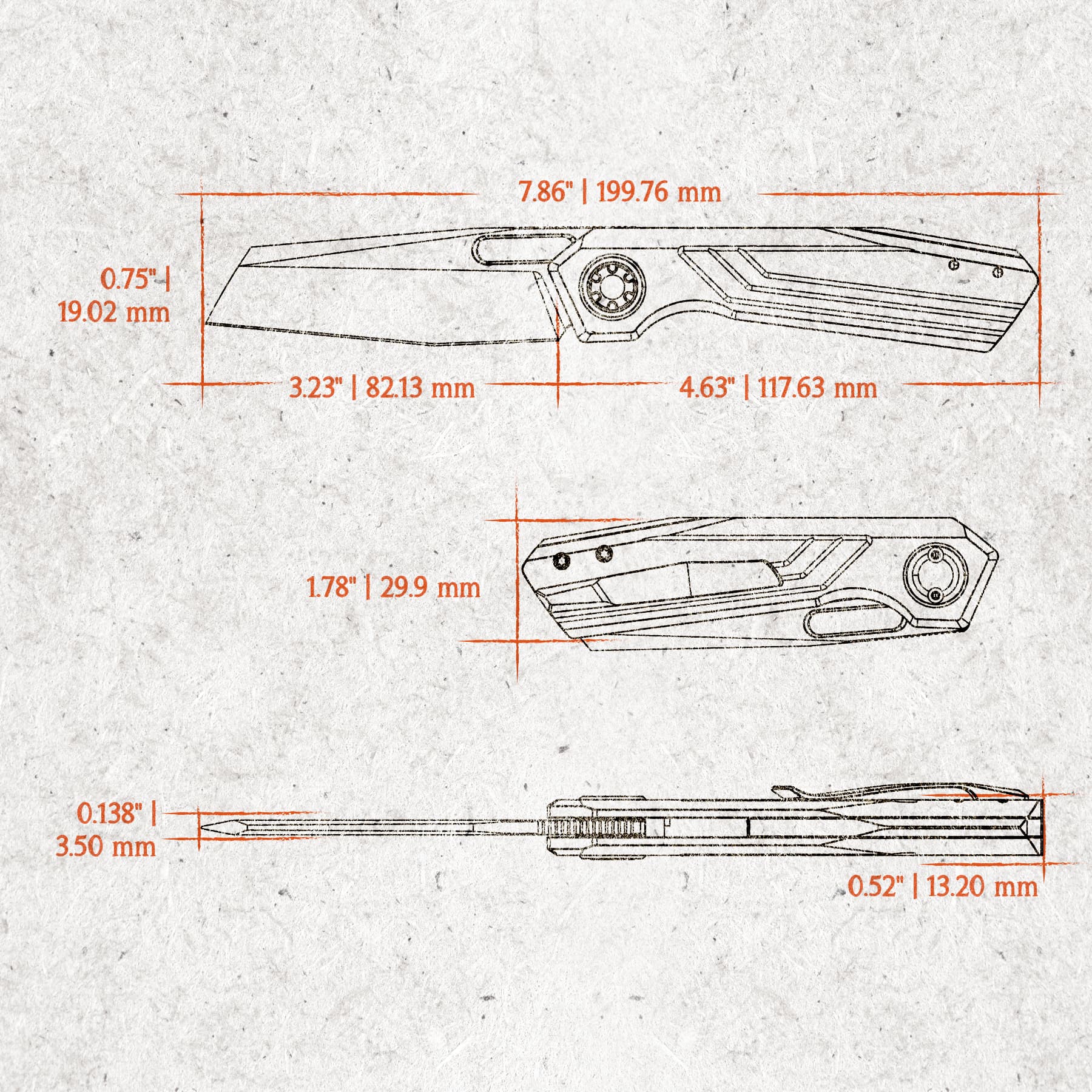 Xeno -Vanchor Lock®  (3.23" Vanax Blade & Titanium Handle) - A3803