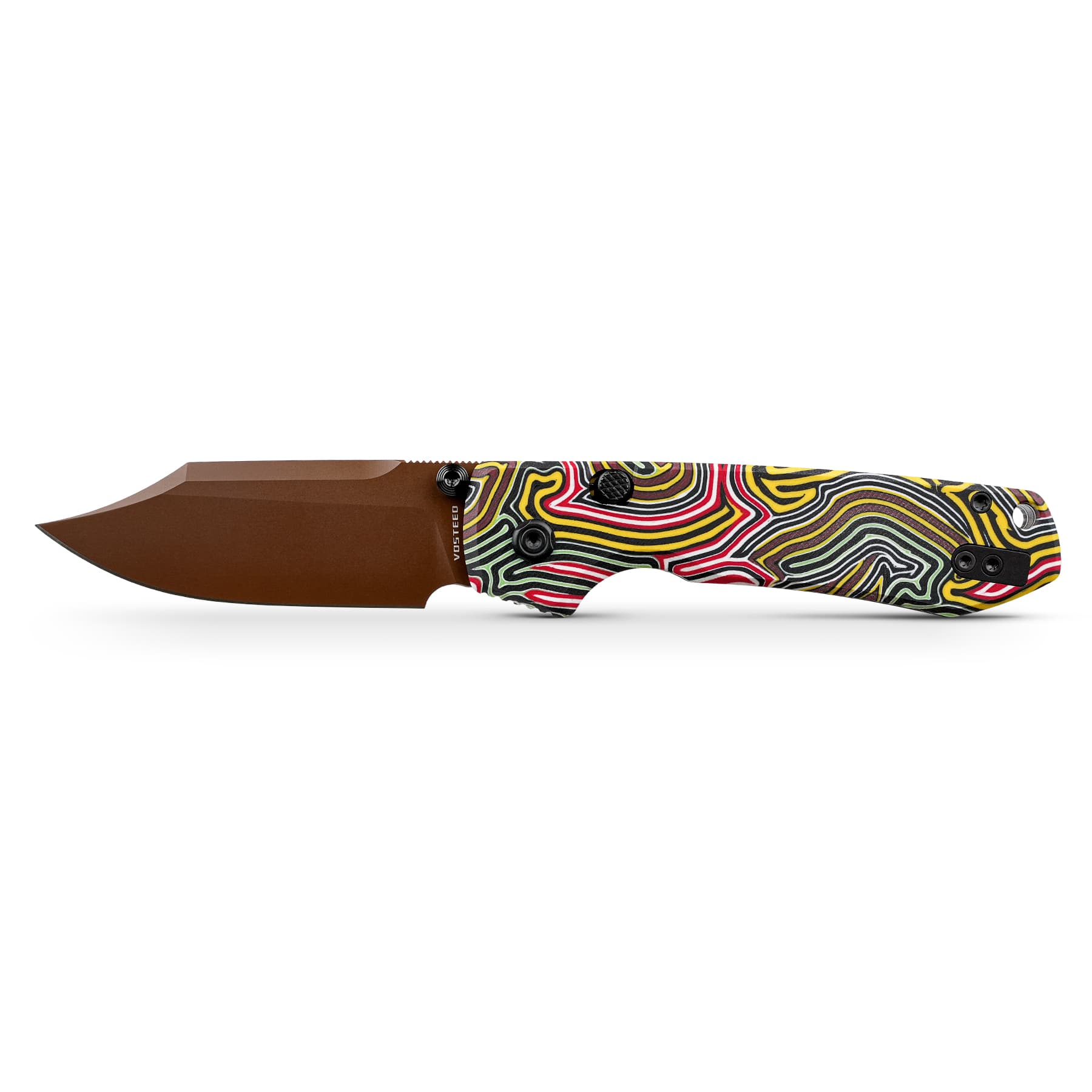 Going Gear Exclusive Vosteed Raccoon® 14C28N Dune Bowie Blade Arcade Pattern G10 Handle A2923