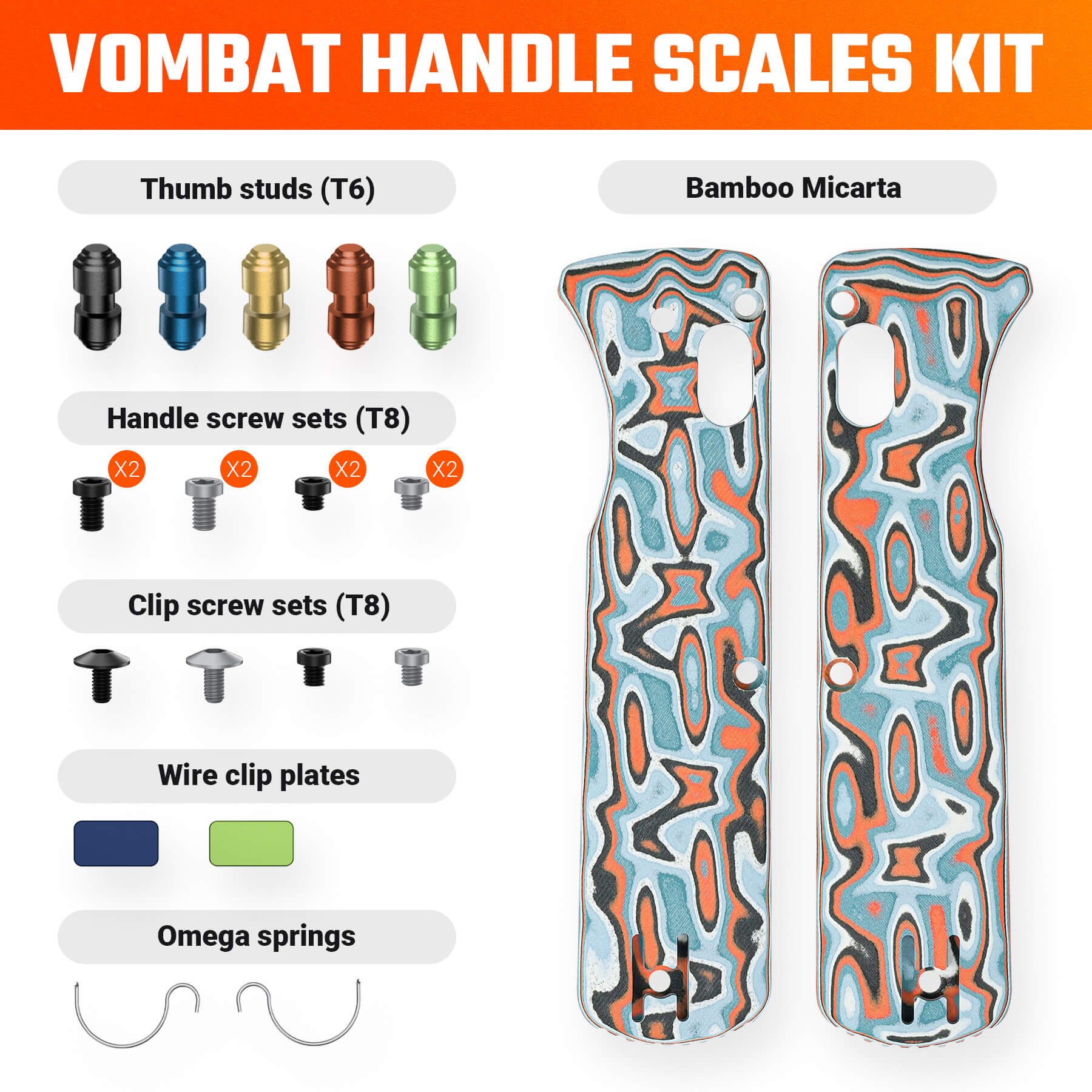 Vombat Handle Scales Kits- W0109