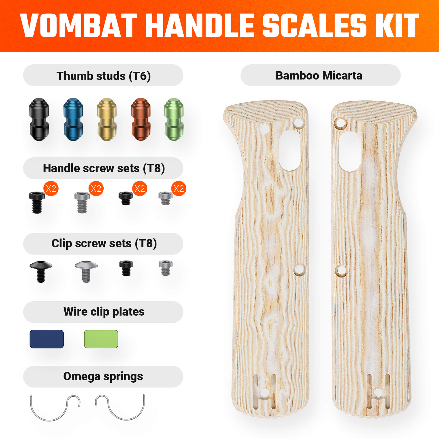 Vombat Handle Scales Kits- W0110