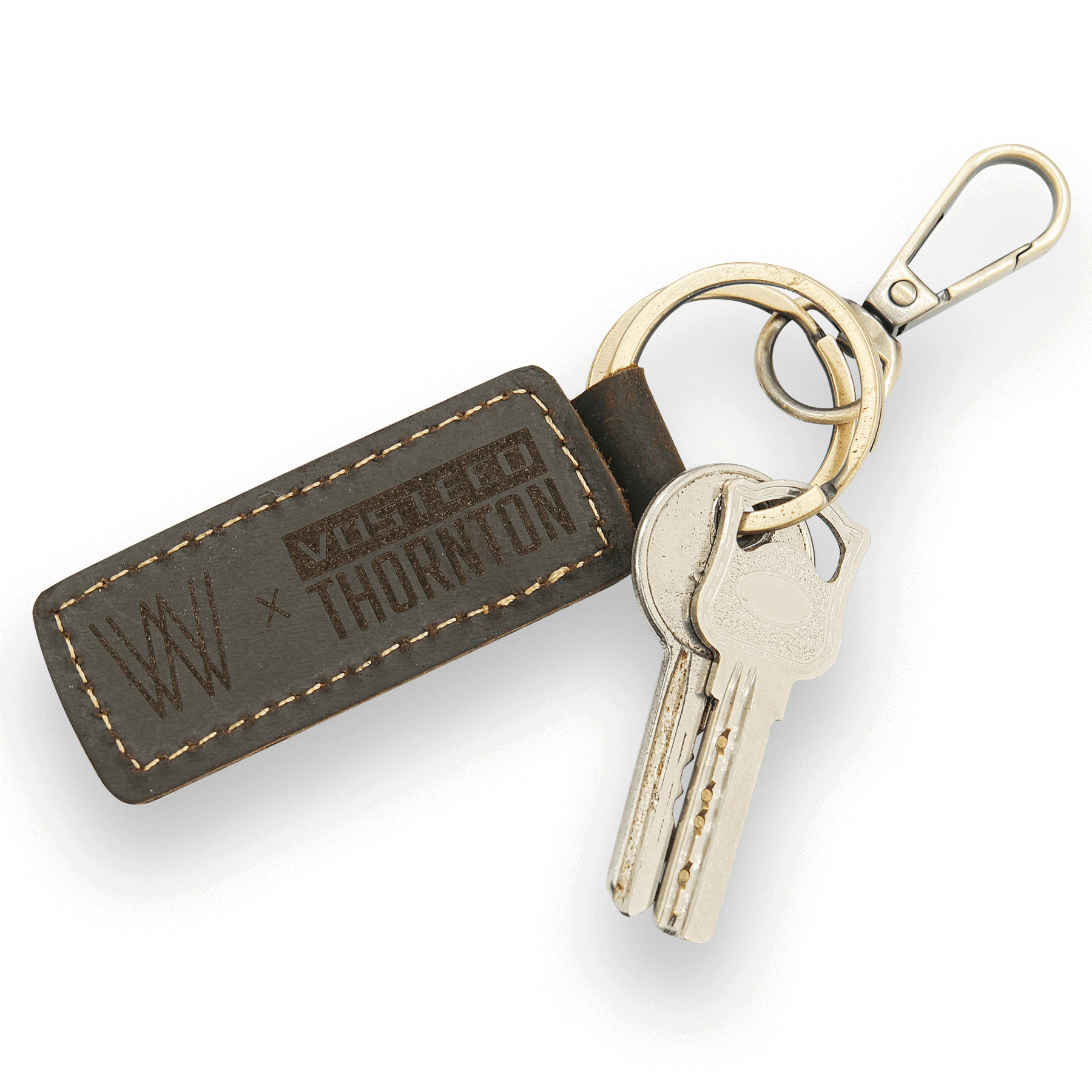 Vosteed Thornton leather keychain with keys