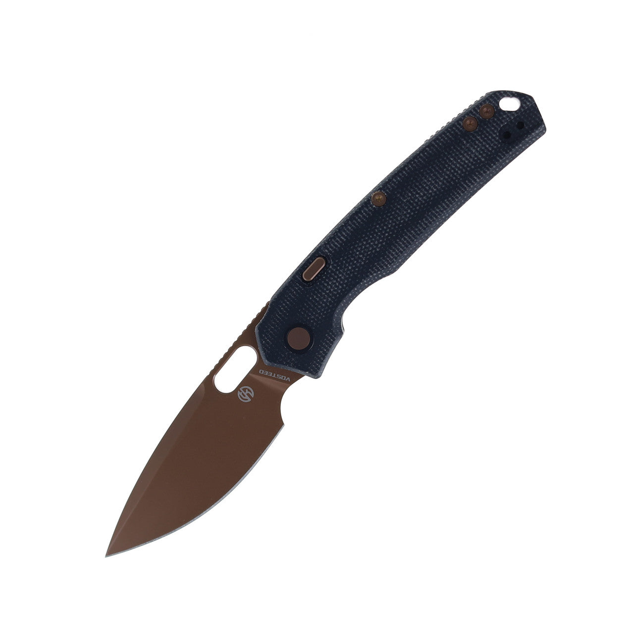 WMK Exclusive Vosteed Psyop Folding Knife Black Micarta Handle Elmax Copper PVD Finish A2216
