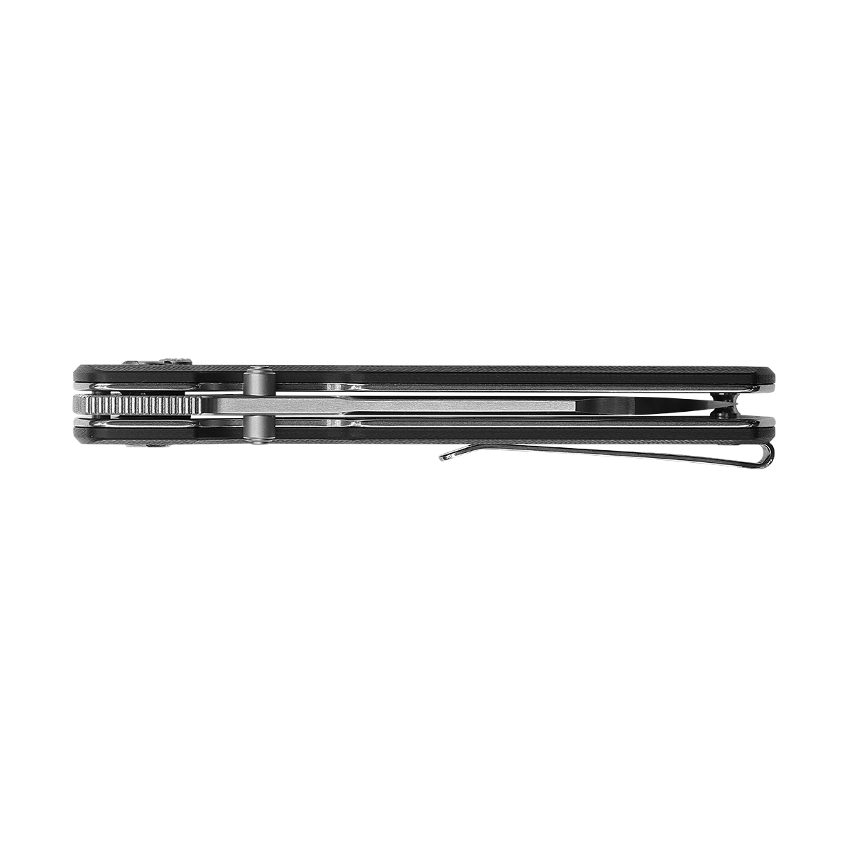 Vosteed Valkyrie folding knife side view with pocket clip