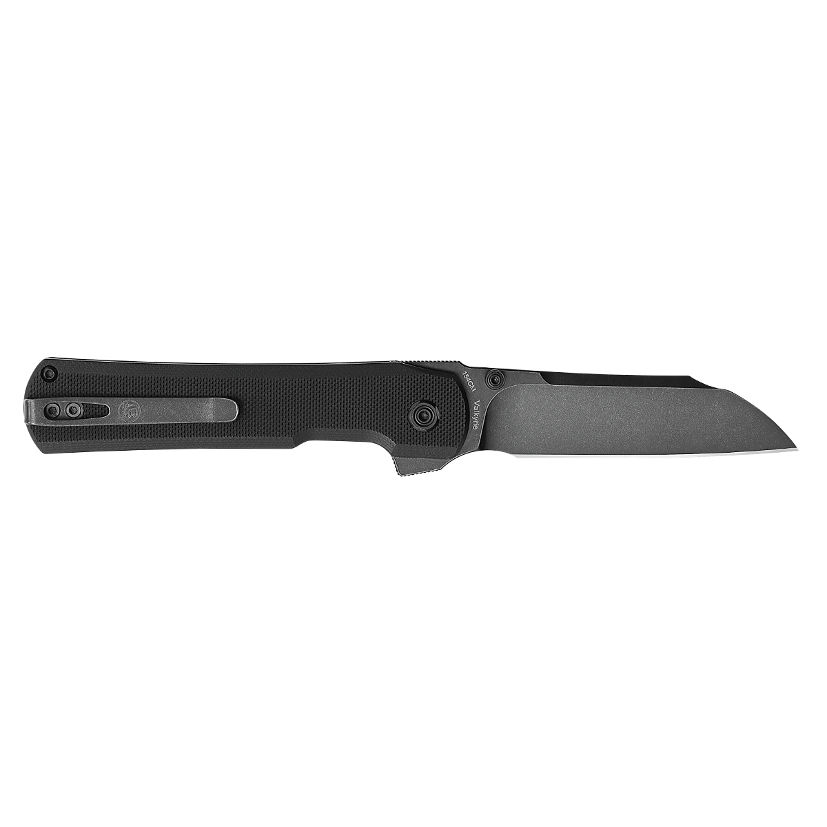 Vosteed Valkyrie knife, blade open, black G10 handle
