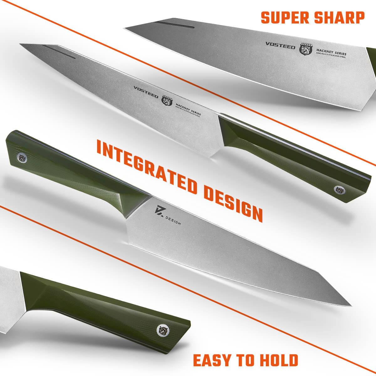 Vosteed Hackney Chef Knife - Integrated Design, Super Sharp
